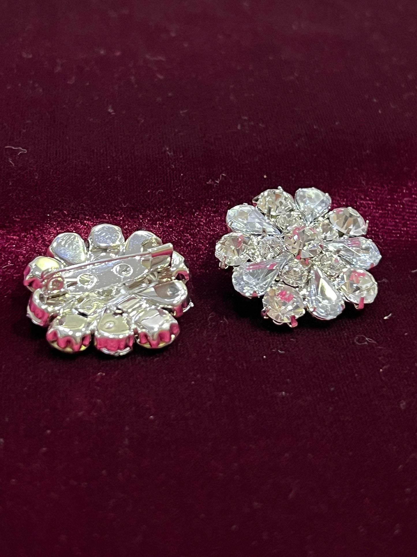 Diamante Flower Brooch, 2.7cm, Jewel, brooch, diamanté brooch, silver brooch, Flower brooch, Rhinestone brooch
