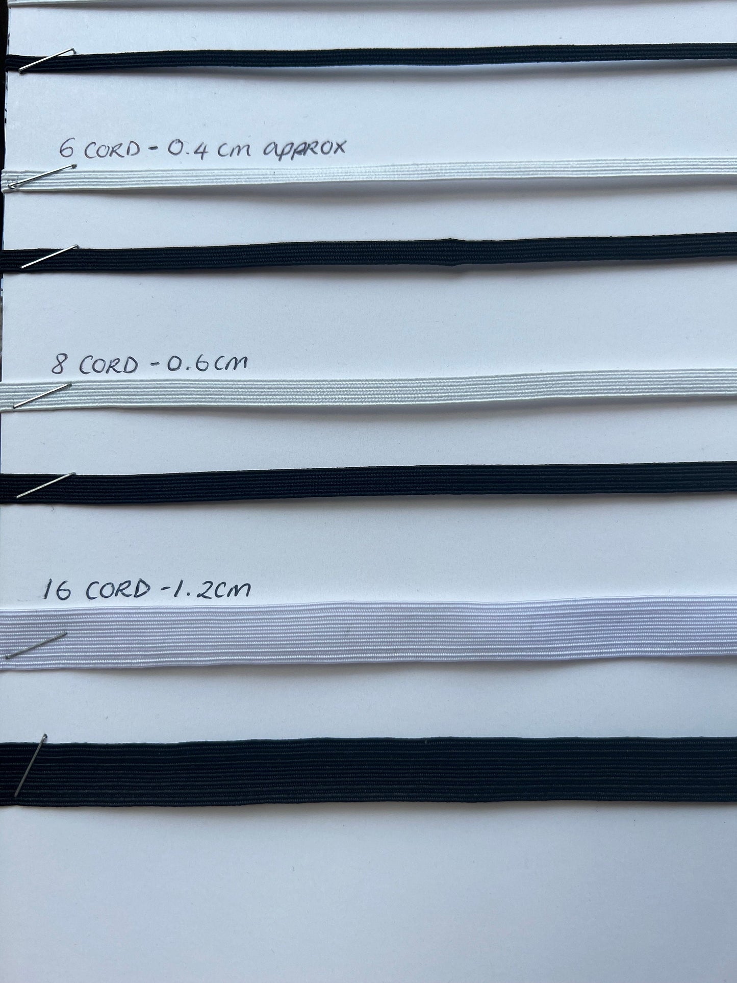 Flat Elasticated Tape, Elastic Tape, Black or White, elastic, garment elastic, Elasticated Tape, elastic, dress making, braided elastic
