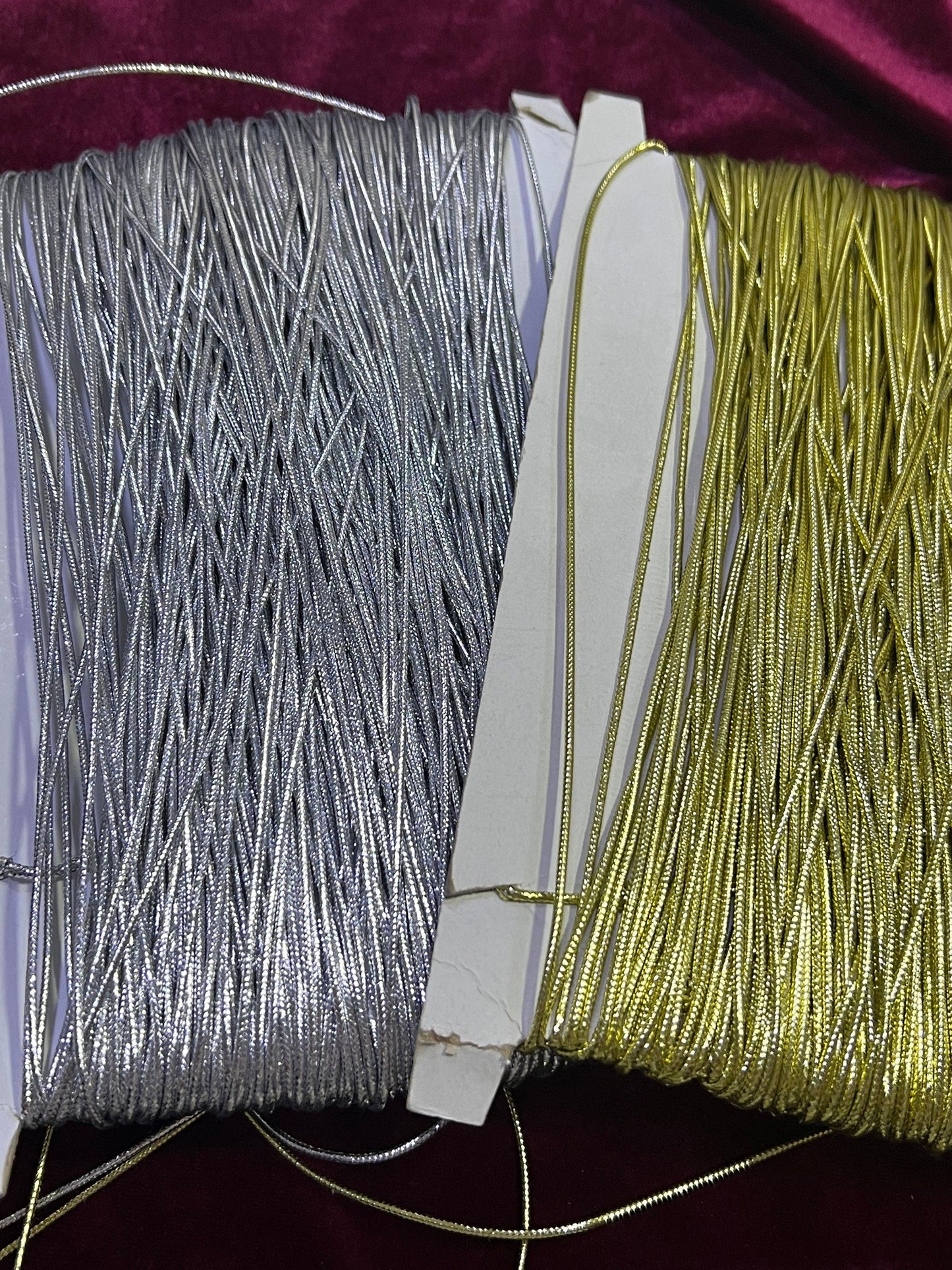 1mm Gold Silver Cord, Metallic Braided Cord, Lurex Cord, Christmas Craft, Jewellery, Hair Crafts, lurex cord, shiny cord, gold thin cord,