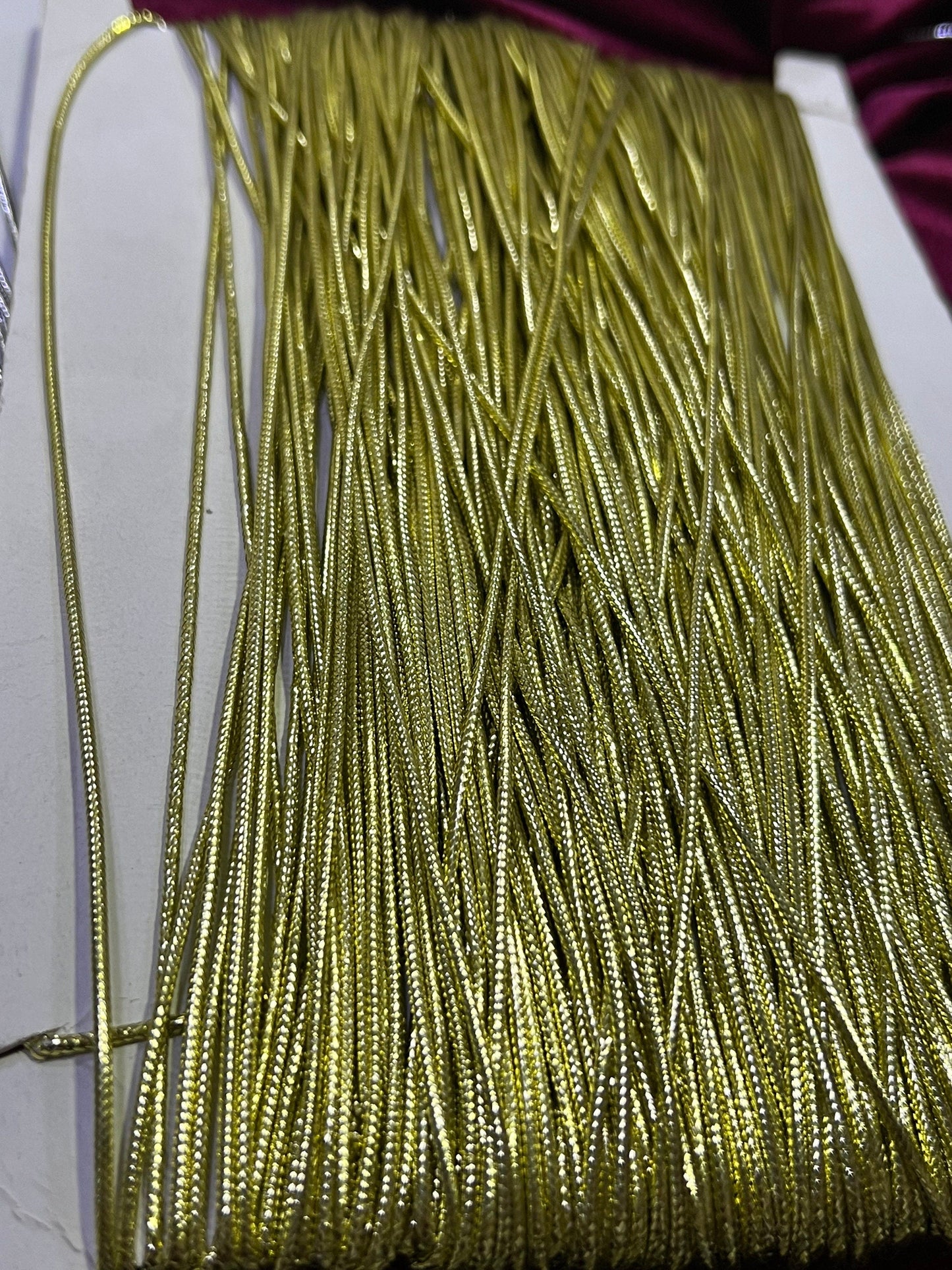 1mm Gold Silver Cord, Metallic Braided Cord, Lurex Cord, Christmas Craft, Jewellery, Hair Crafts, lurex cord, shiny cord, gold thin cord,