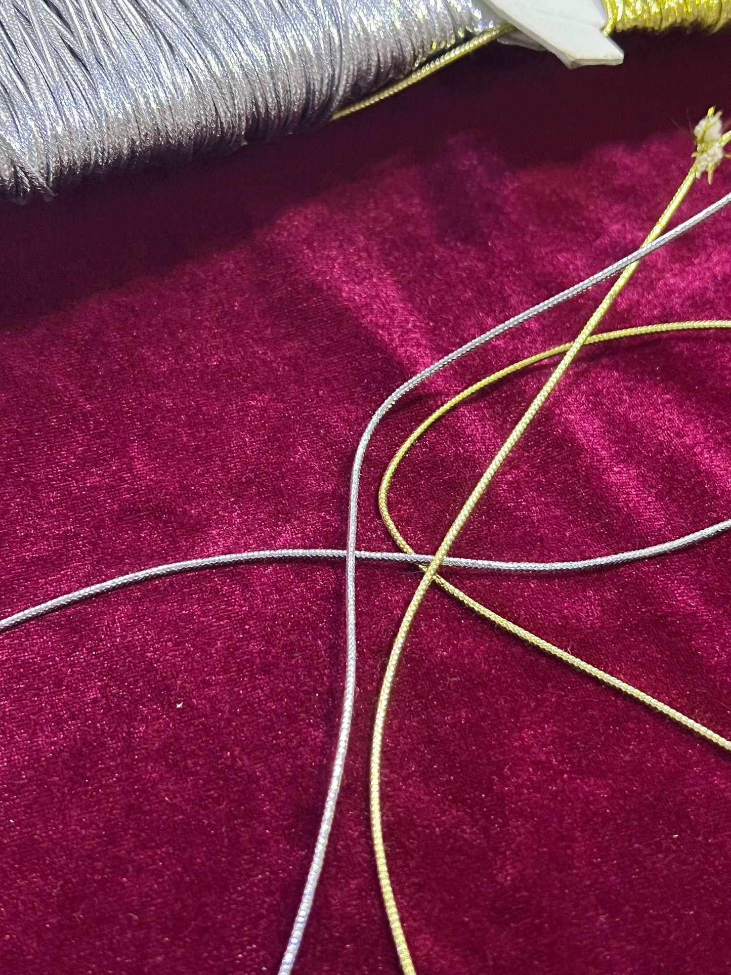 1mm Gold Silver Cord, Metallic Braided Cord, Lurex Cord, Christmas Craft, Jewellery, Hair Crafts, lurex cord, shiny cord, gold thin cord,