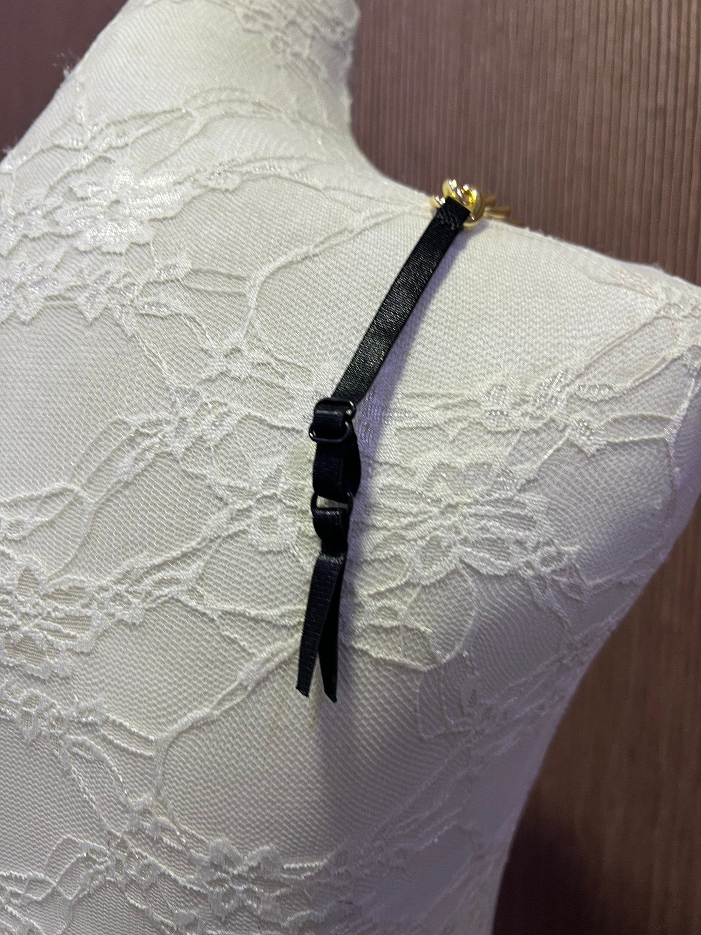 7mm Black with gold chain Adjustable Bra Straps, Fashion Bra Straps, Straps for Lingerie, Tops, Underwear, Swimwear, bra accessories, chain