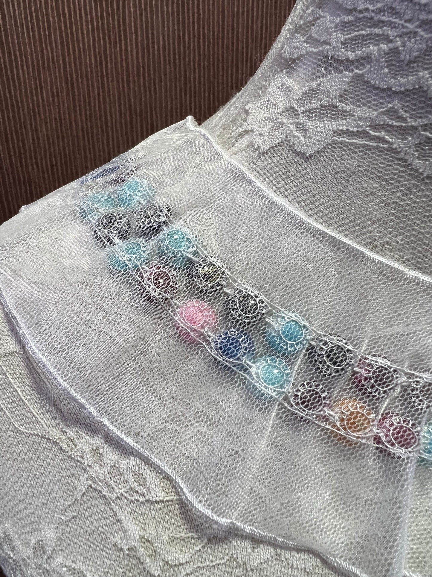 Beautiful colourful Beaded Applique, Round Neck, beaded trim, neckline, vintage trim, vintage, bead trim, neck trim,