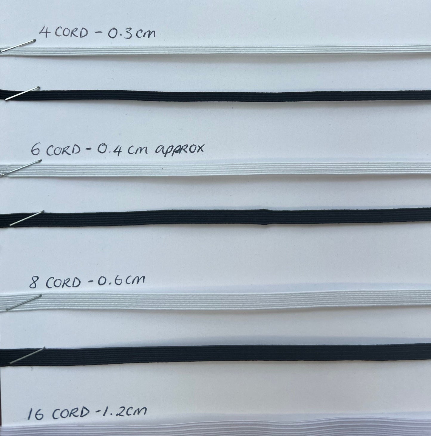 Flat Elasticated Tape, Elastic Tape, Black or White, elastic, garment elastic, Elasticated Tape, elastic, dress making, braided elastic
