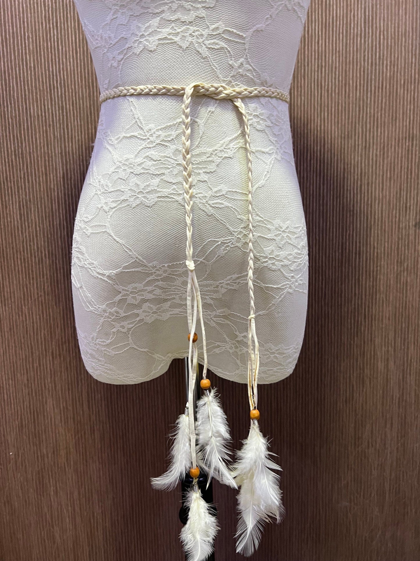 Pink Braided Boho Belt, Boho women's accessories, Headdress, Braided Headband, feather belt, plaited belt, belt, cream braided belt, cream