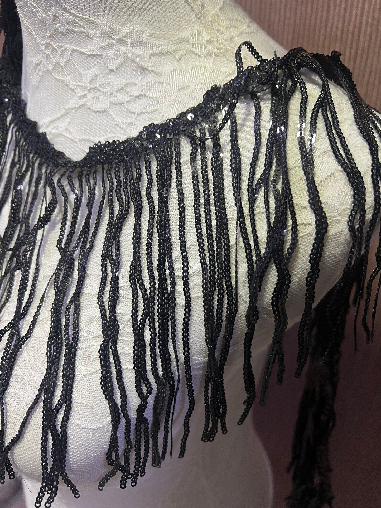 Black Sequin fringe, Sequin tassel, Sequin, fringe, Black Sequin fringe, fringe, rhinestone tassel, fringe, festival fringe, sequin fringe