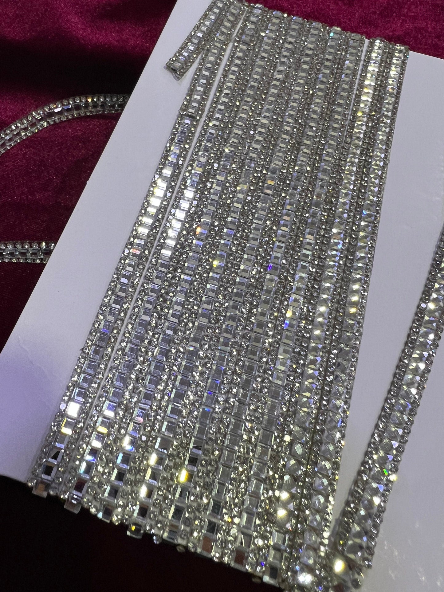 Diamante Rhinestone Trim, Rhinestone Ribbon for Bridal, Sash Diamante Wedding, Belt, Jewel iron on, Bag, Craft, jewel trim, diamanté iron on