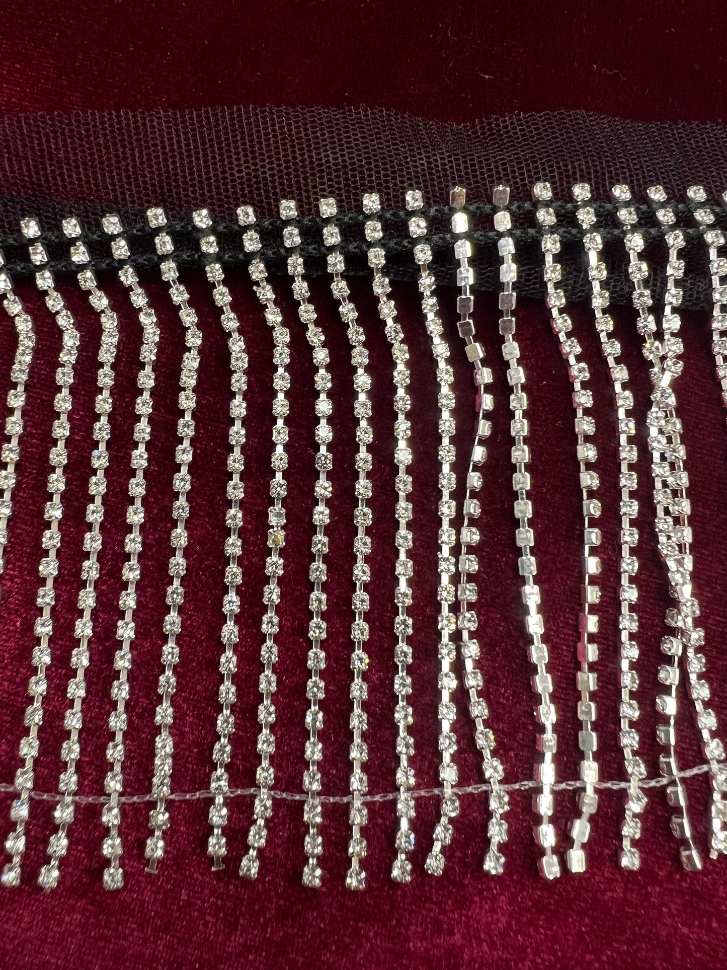 9cm Diamante fringe, diamante Fringe Trim, diamanté tassel, diamanté fringing, rhinestone tassel. Diamanté, Christmas, party fringe, fringe