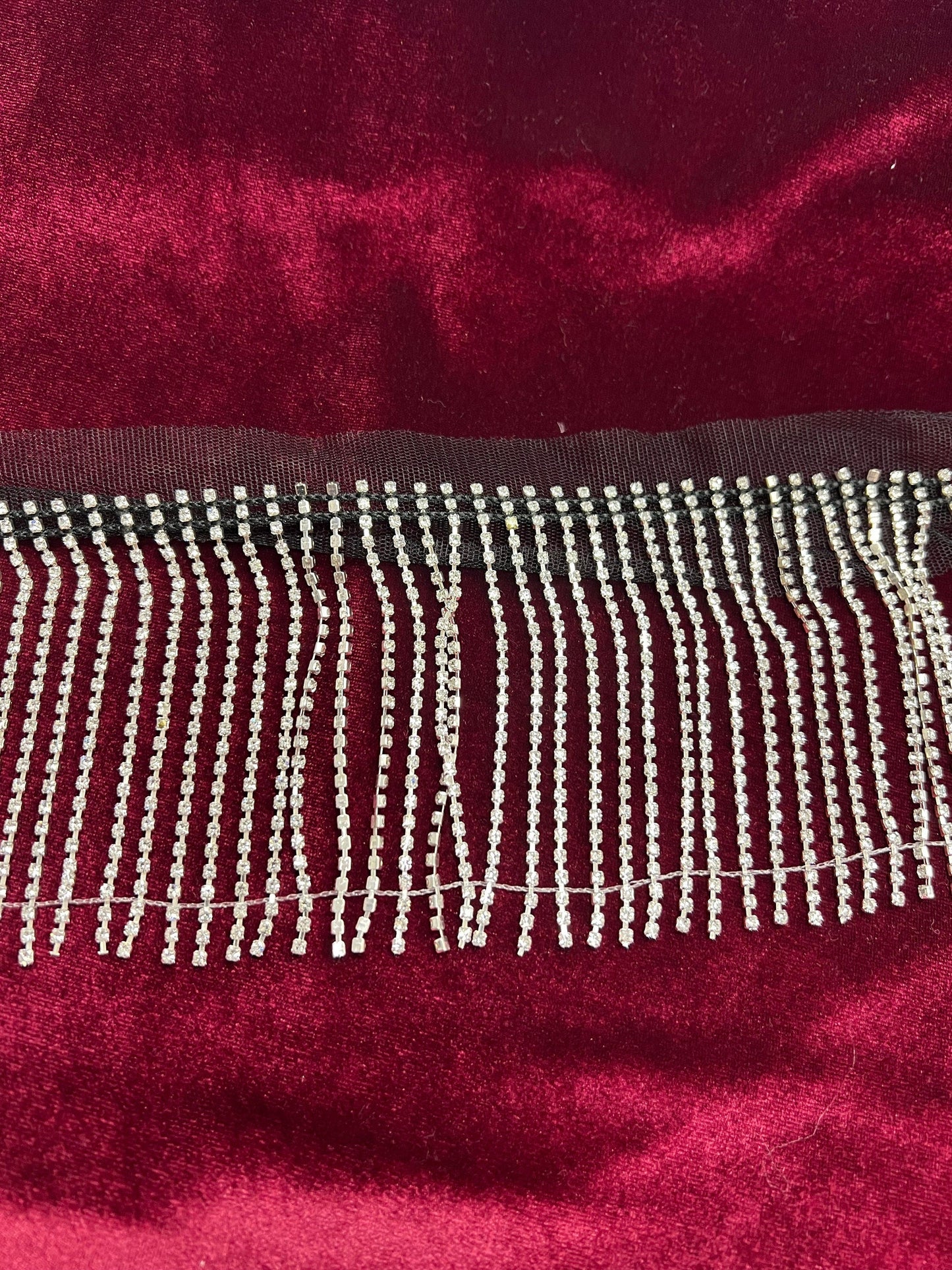 9cm Diamante fringe, diamante Fringe Trim, diamanté tassel, diamanté fringing, rhinestone tassel. Diamanté, Christmas, party fringe, fringe