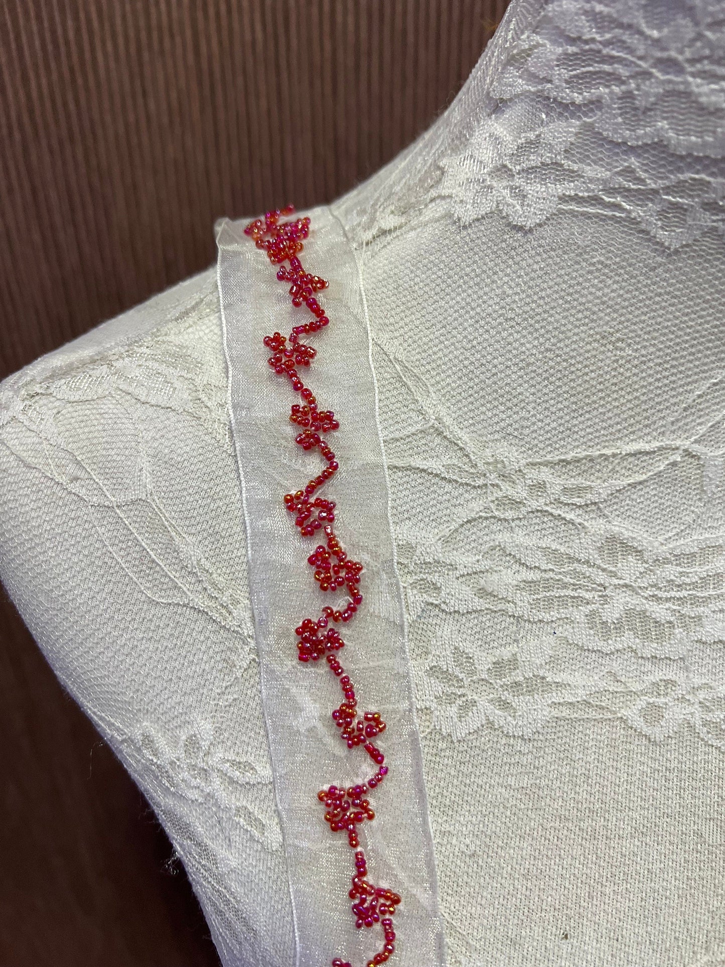 Red Sequin Applique, red appliqué, fashion patch, couture Appliqué, sequin appliqué, beaded patch