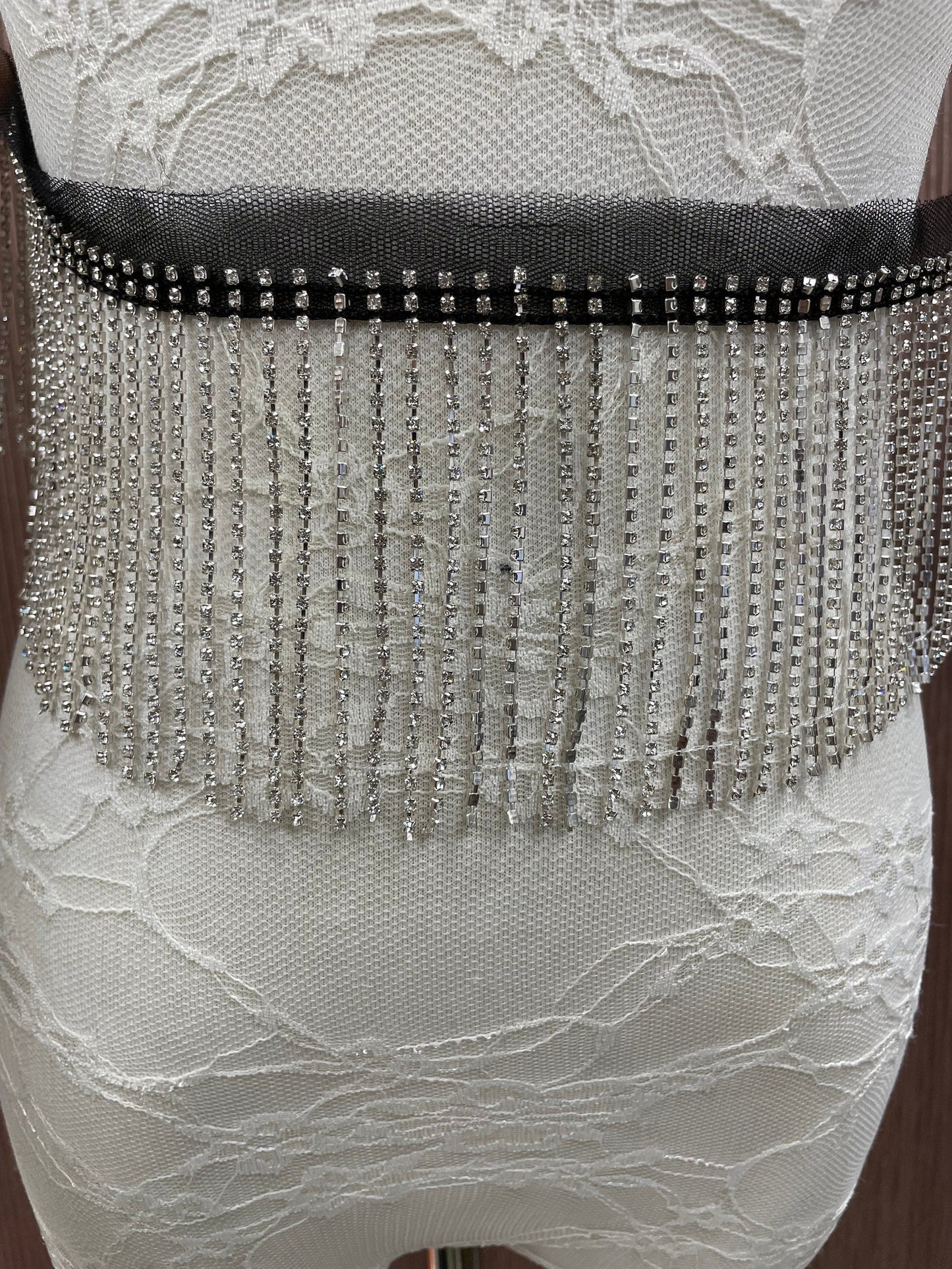 9cm Diamante fringe, diamante Fringe Trim, diamanté tassel, diamanté fringing, rhinestone tassel. Diamanté, Christmas, party fringe, fringe