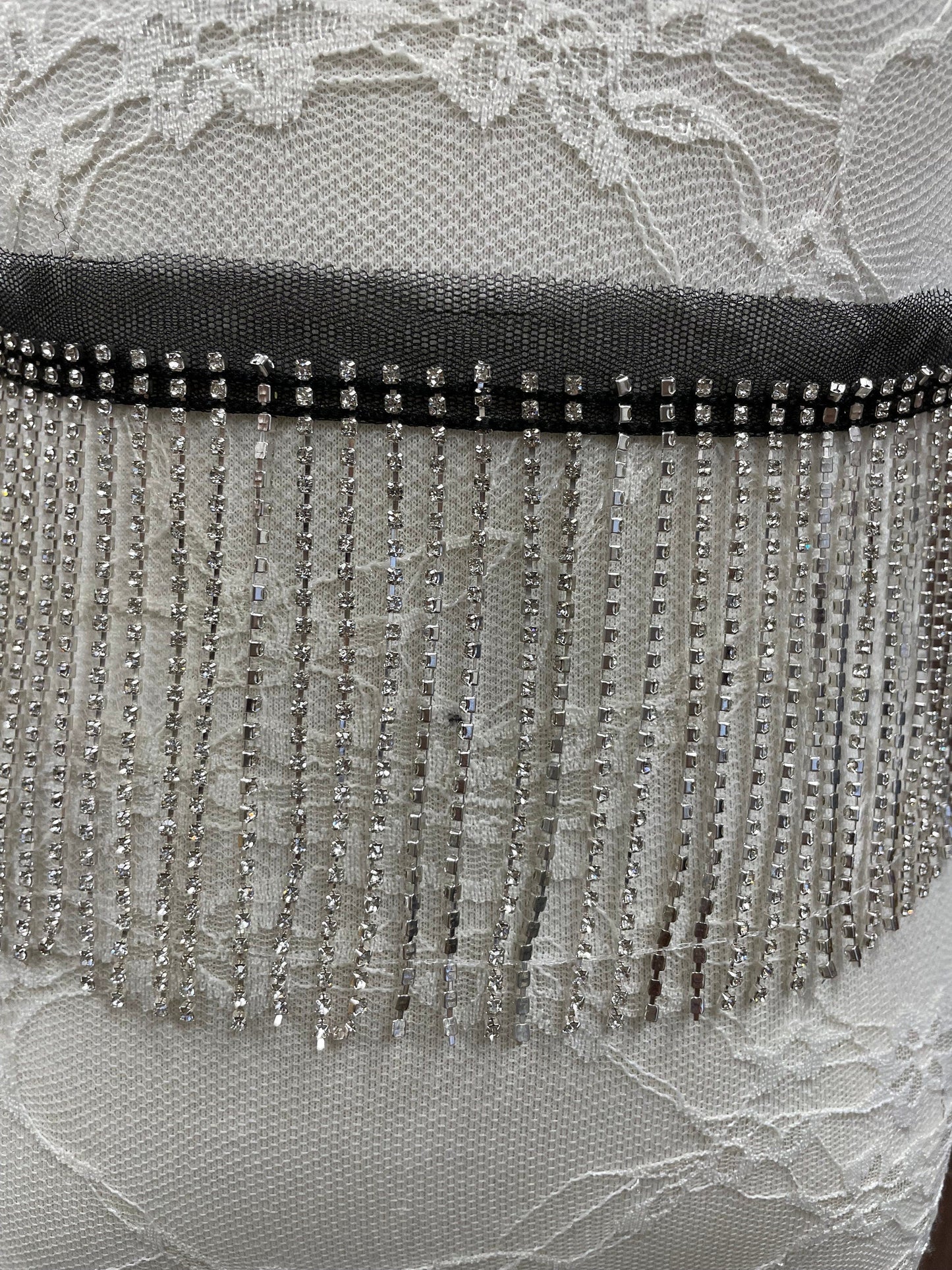 9cm Diamante fringe, diamante Fringe Trim, diamanté tassel, diamanté fringing, rhinestone tassel. Diamanté, Christmas, party fringe, fringe