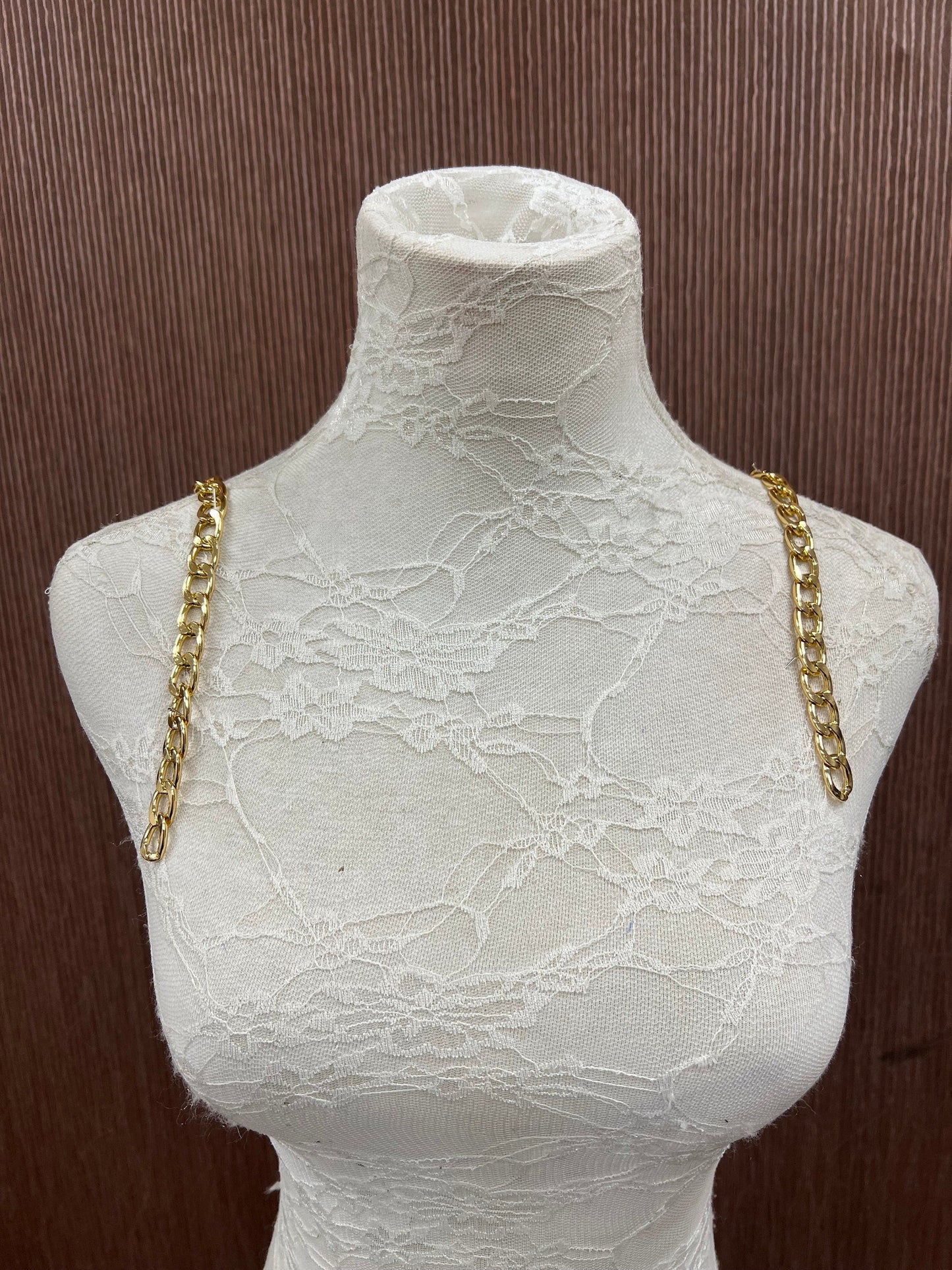 7mm Green with gold chain Adjustable Bra Straps, Fashion Bra Straps, Straps for Lingerie, Tops, Underwear, Swimwear, bra accessories, chain