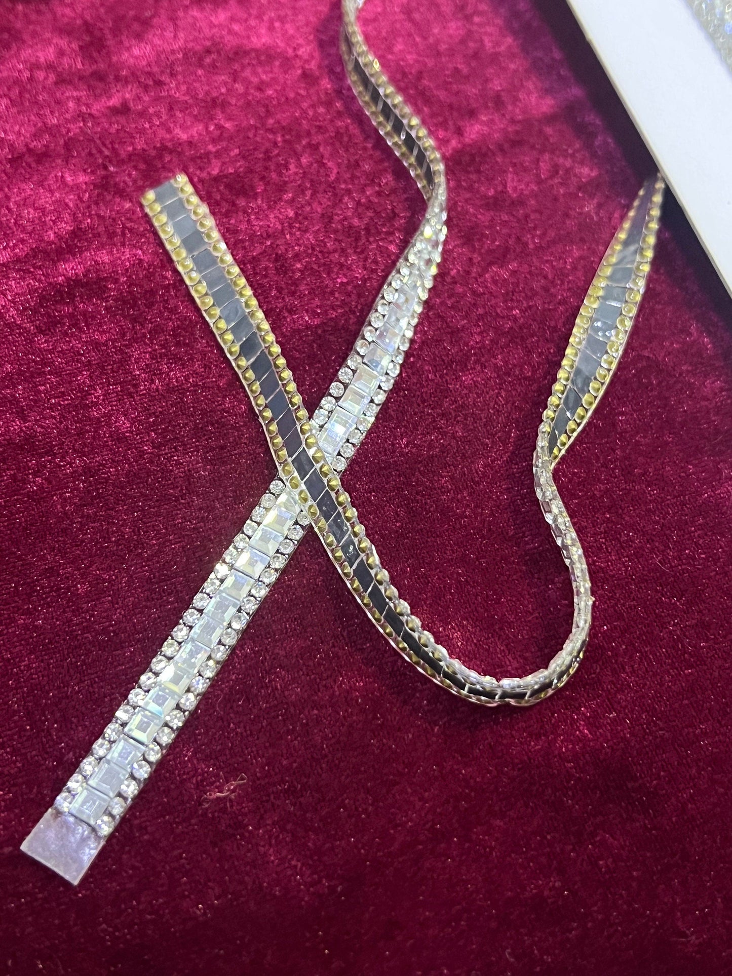Diamante Rhinestone Trim, Rhinestone Ribbon for Bridal, Sash Diamante Wedding, Belt, Jewel iron on, Bag, Craft, jewel trim, diamanté iron on