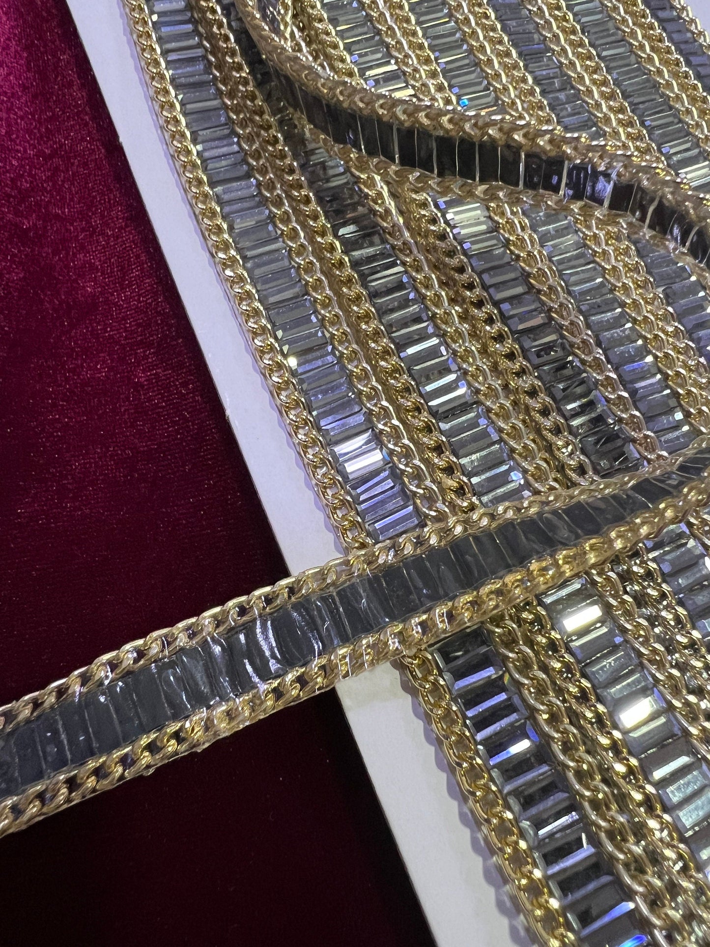 Rhinestone Chain Trim, Rhinestone Ribbon for Bridal, Sash Diamante Wedding, Belt, Jewel iron on, Bag, Craft, jewel trim, diamanté iron on