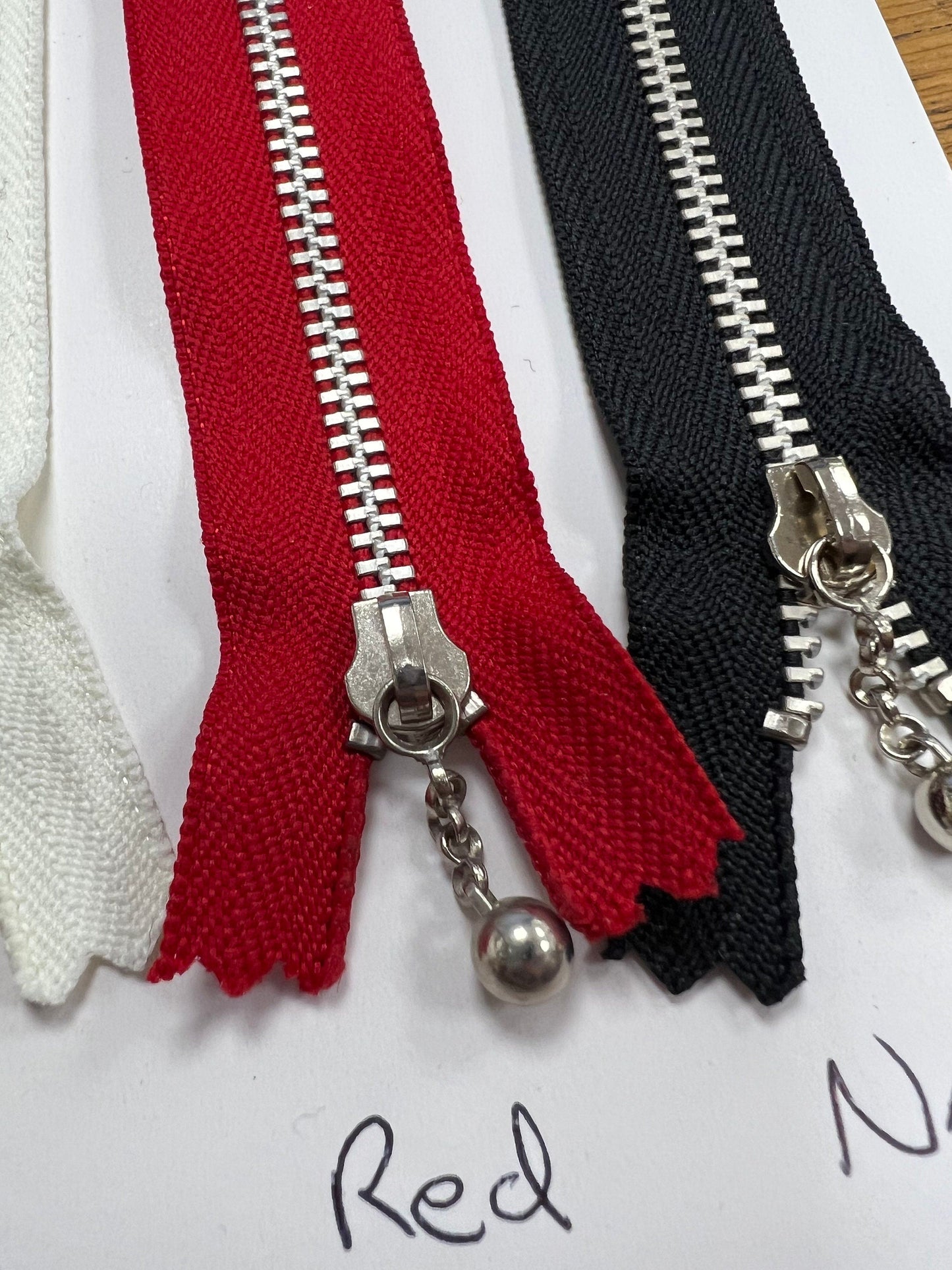 6'' YKK Metal Closed End Zip, Cream Zip, navy Zip, YKK Zip, Metal Zip, 6'' Zip, Closed End Zip, Coloured Zip, Dress Zip, Bag Zip, Jacket