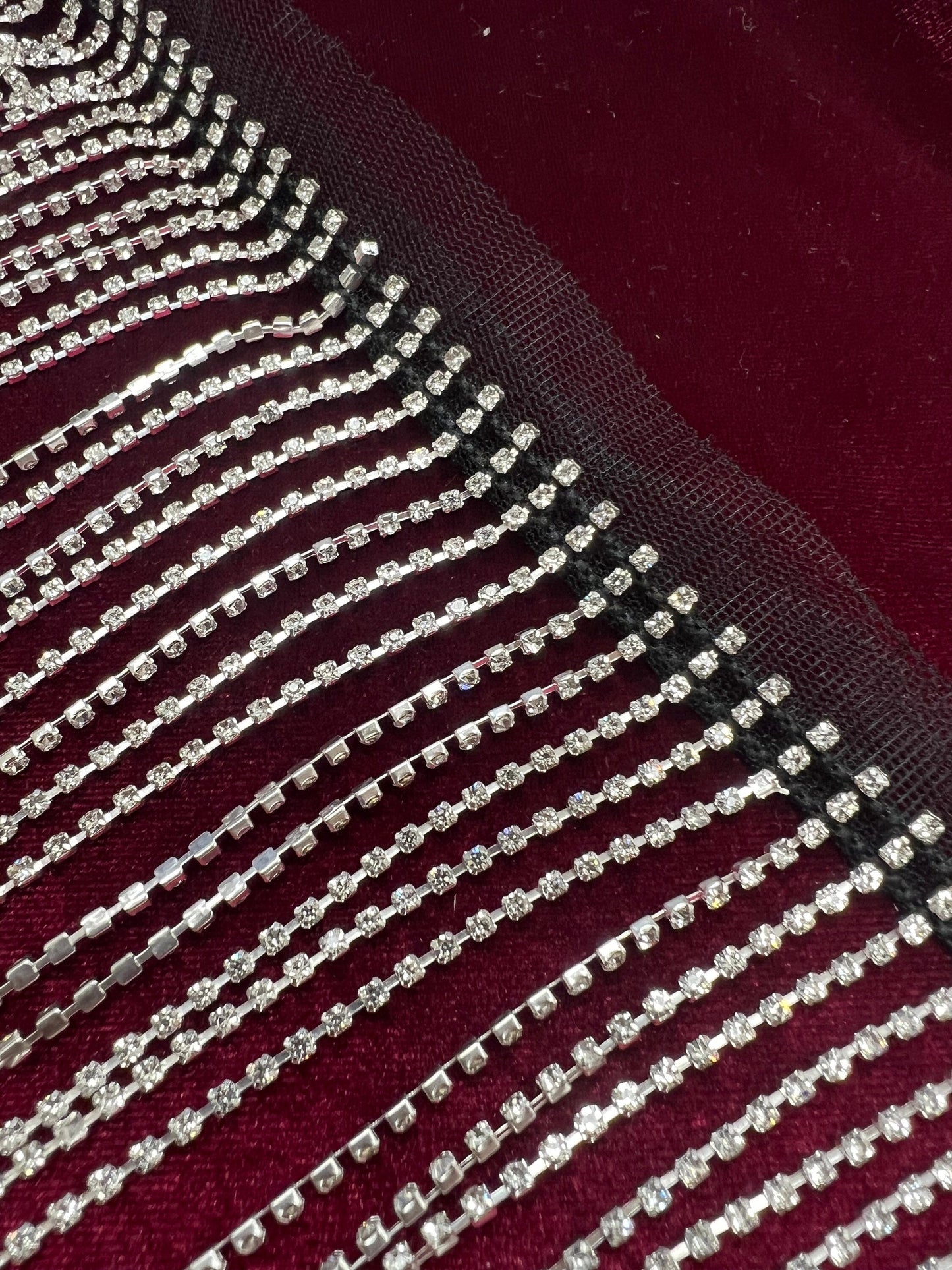 12 cm Diamante fringe, diamanté tassel, diamanté, fringe, rhinestone fringe, fringe, diamanté, rhinestone, fringe, embellishment fringe