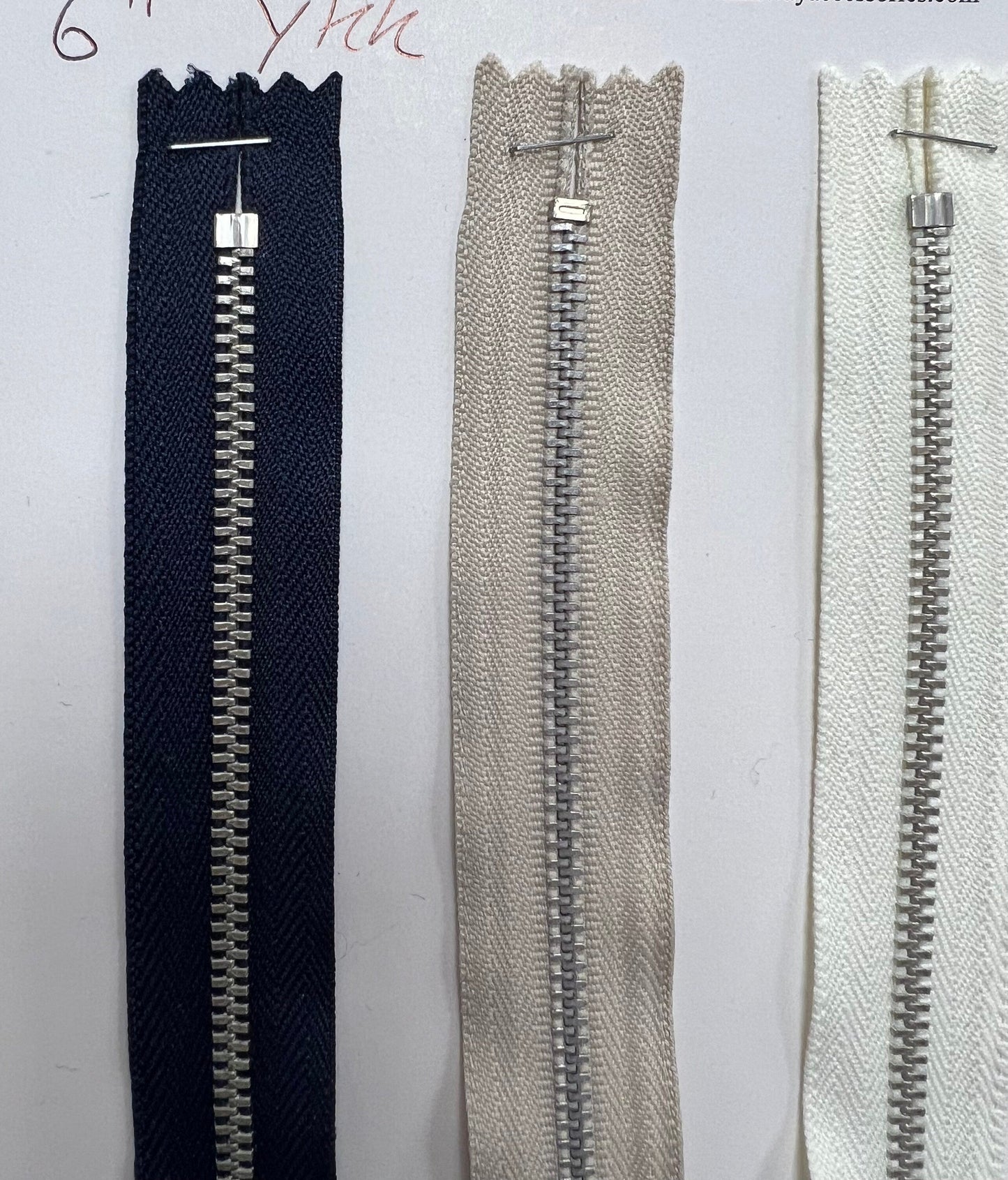 7'' 8'' 9'' YKK Metal Closed End Zip, YKK Zip, Metal Zip, 7'' Zip, Closed End Zip, Coloured Zip, Dress Zip, Bag Zip, Ball Chain Zip, Zip