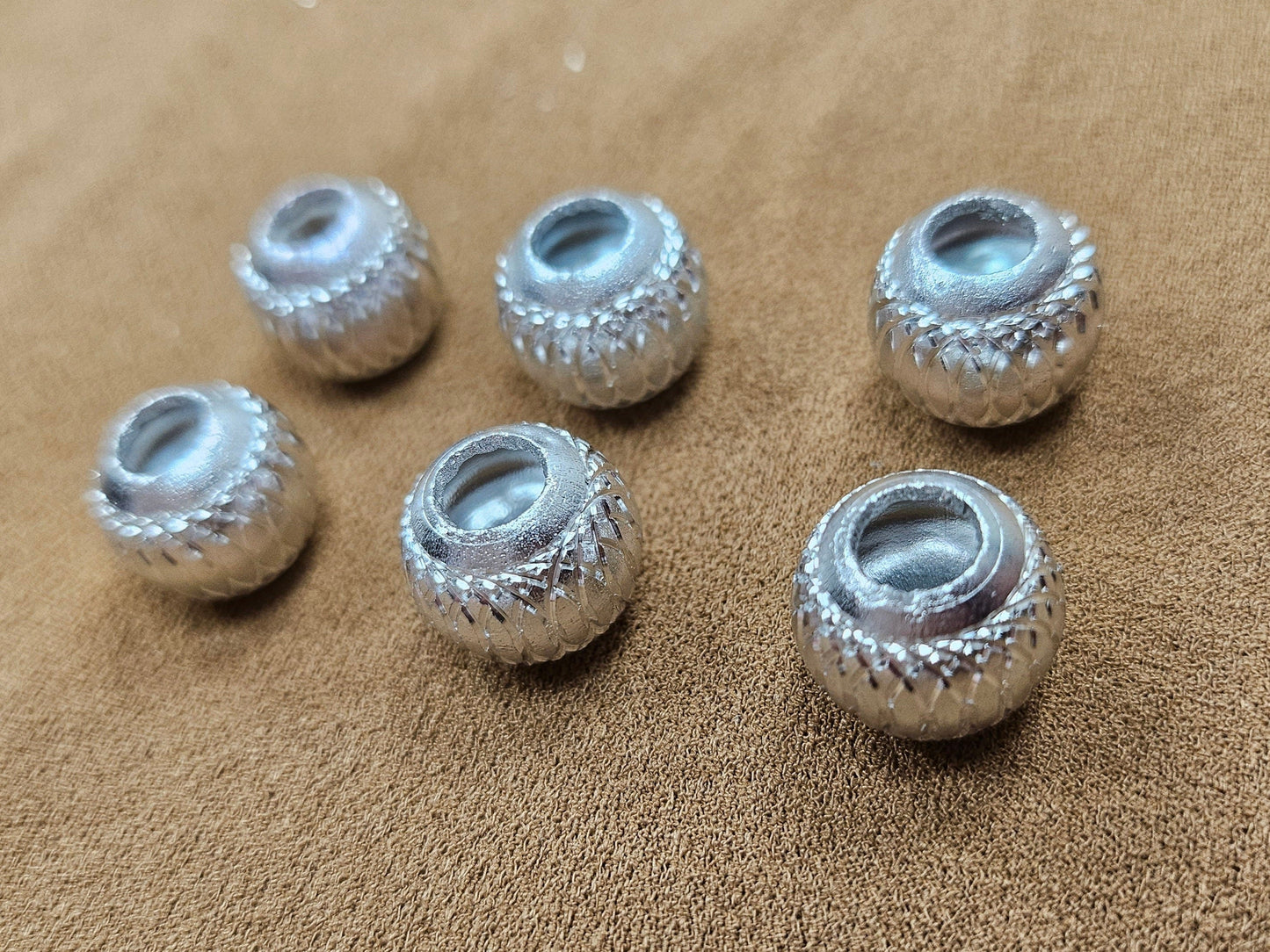Decorative beads, silver plastic beads, silver beads