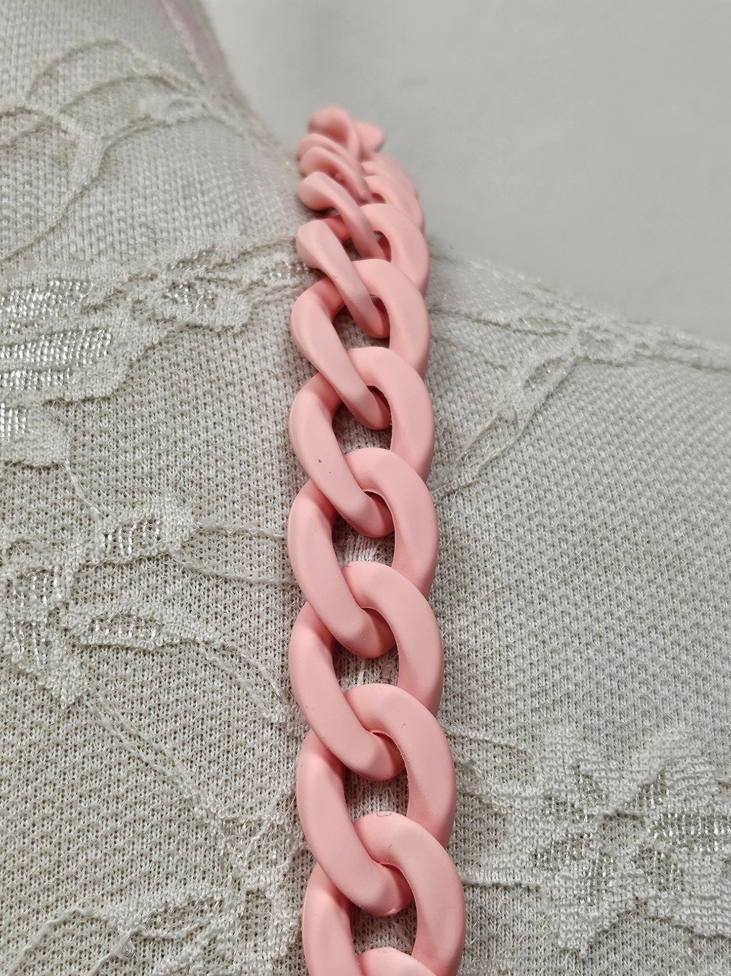 Pink chain, decorative chain, matt plastic chain, pink swimwear, chain