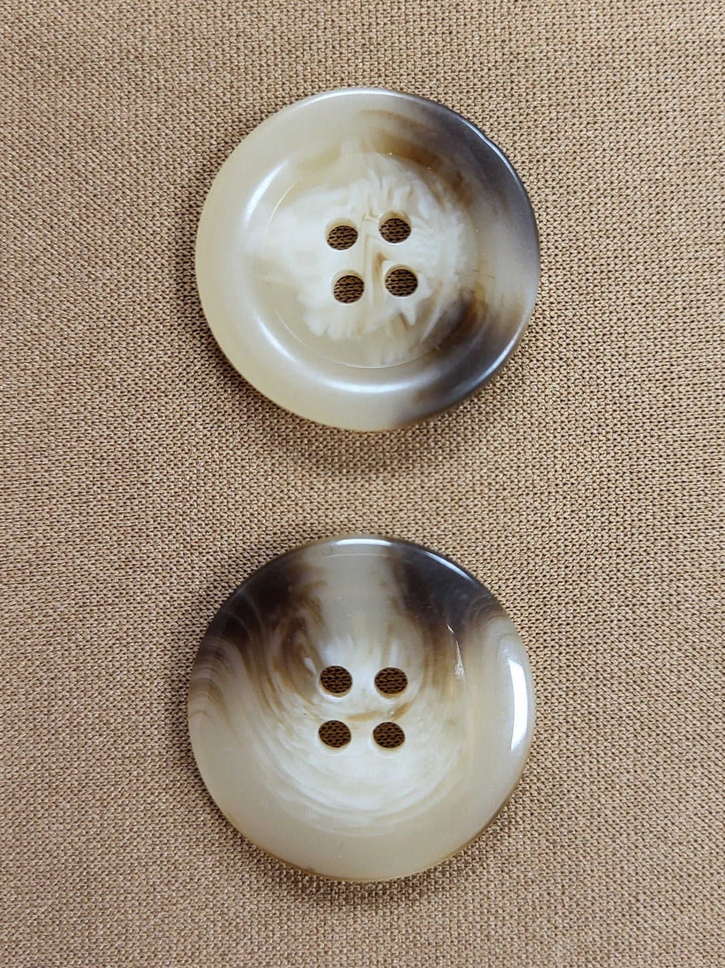 Horn buttons, 4 holes, 40L (25mm). coat button, buttons, marble buttons, mock horn button, jacket buttons, 4 hole button, brown button,