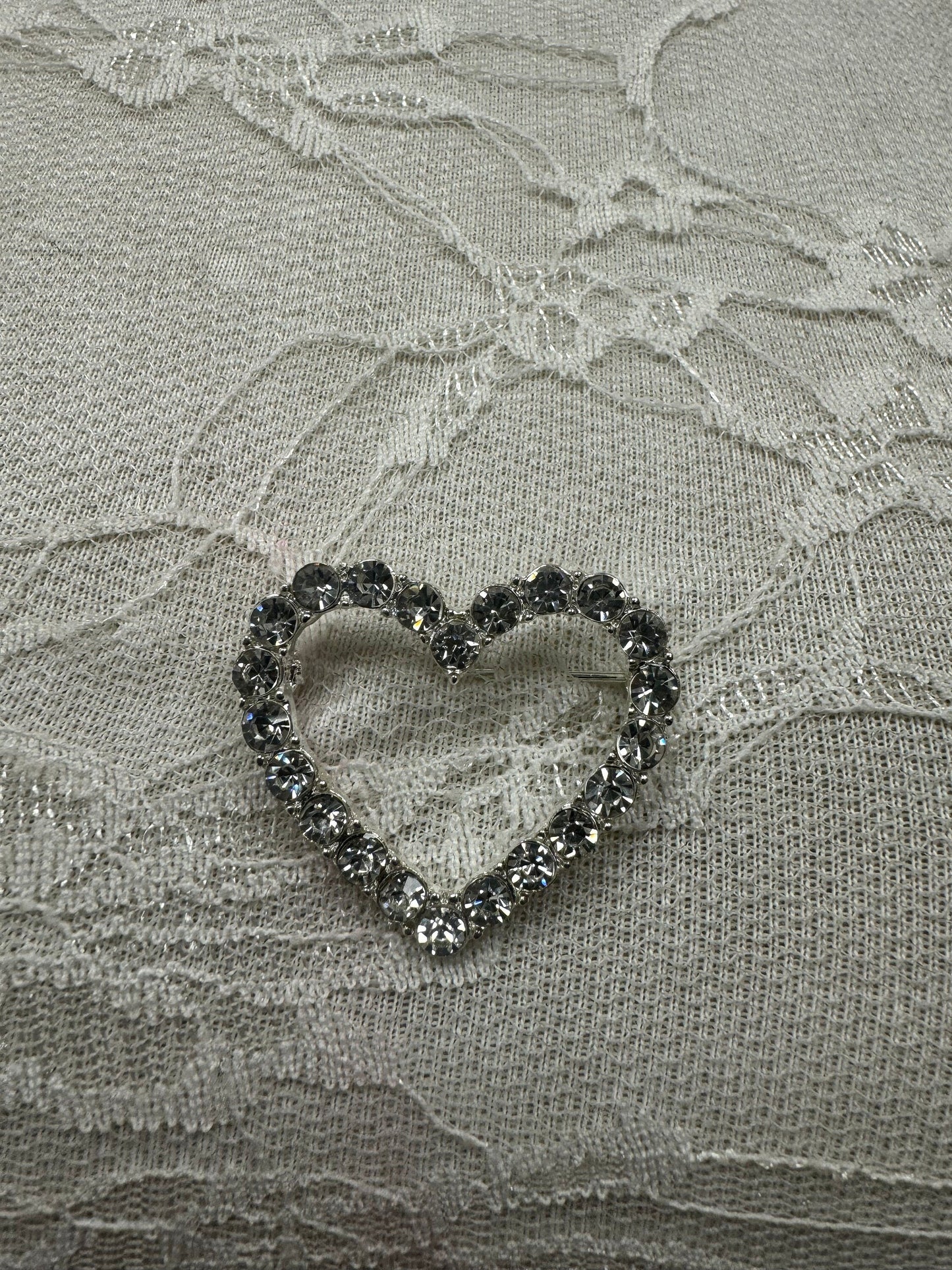 Heart brooch, brooch, love brooch, brooches, heart diamanté brooch
