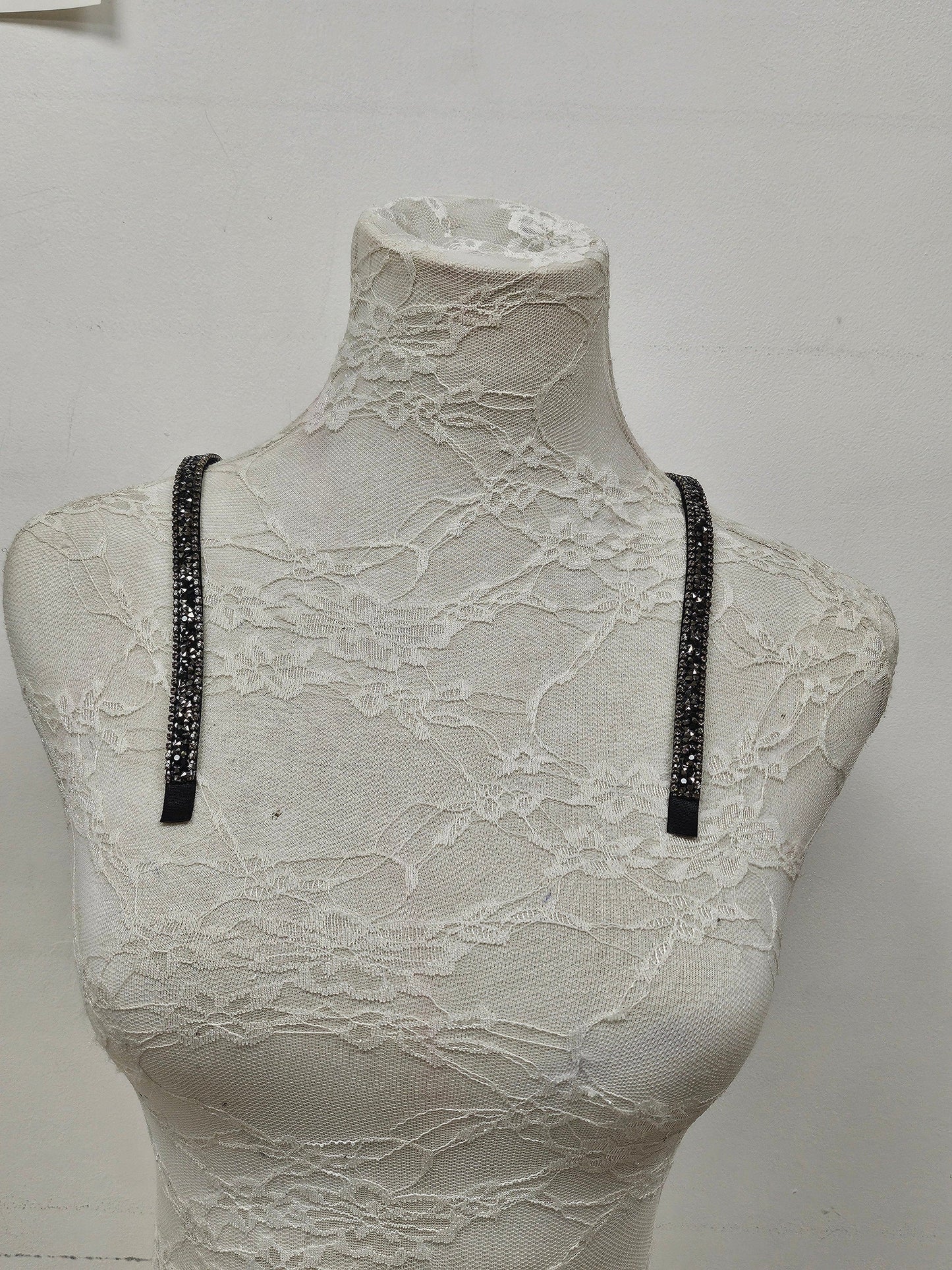Diamanté bra straps, black bra straps, diamante black and clear mix bra straps, sew in bra straps, fashion straps