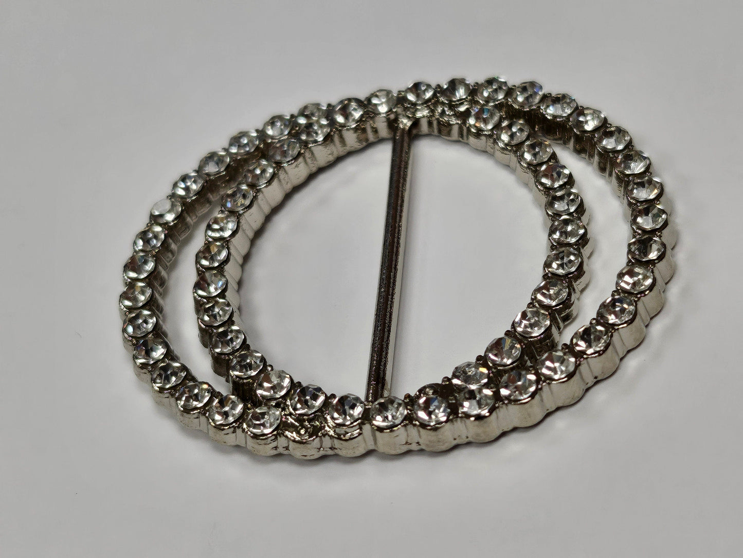 Silver Diamante Buckle, Rhinestone Buckle, Buckle, Silver buckle