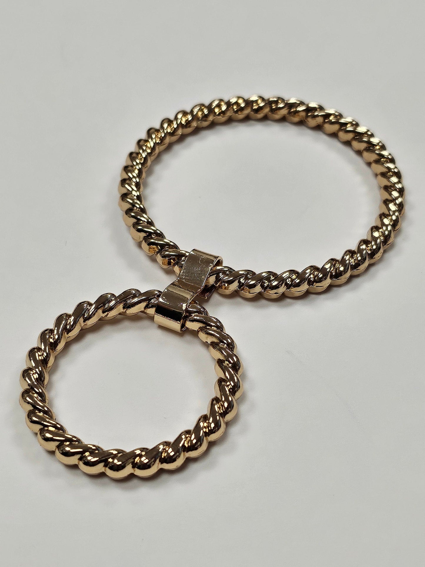 Gold buckle, Gold twisted Rings, metal buckle, textured buckle