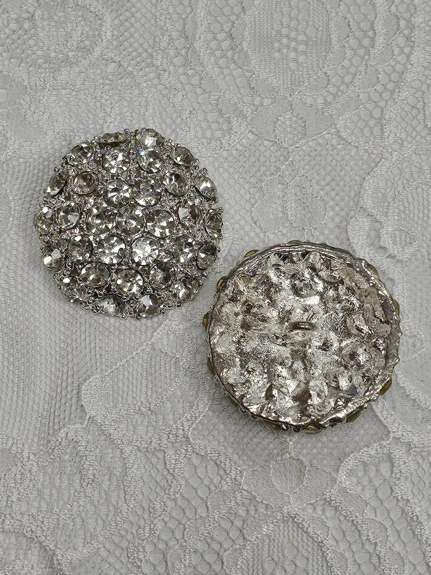 60L 38mm Silver Diamante shank buttons, Silver shank button, Metal shank button, rhinestone button, feature button, fashion button, diamanté