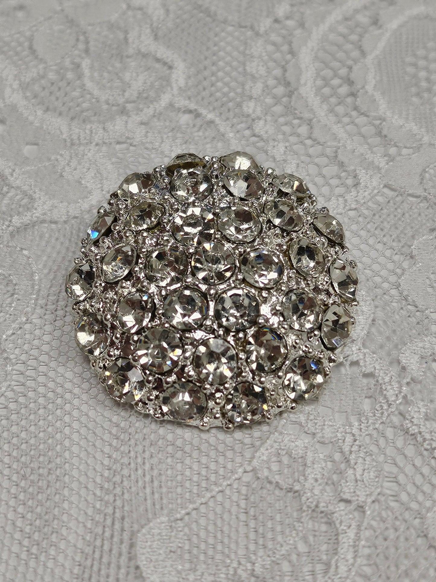 60L 38mm Silver Diamante shank buttons, Silver shank button, Metal shank button, rhinestone button, feature button, fashion button, diamanté