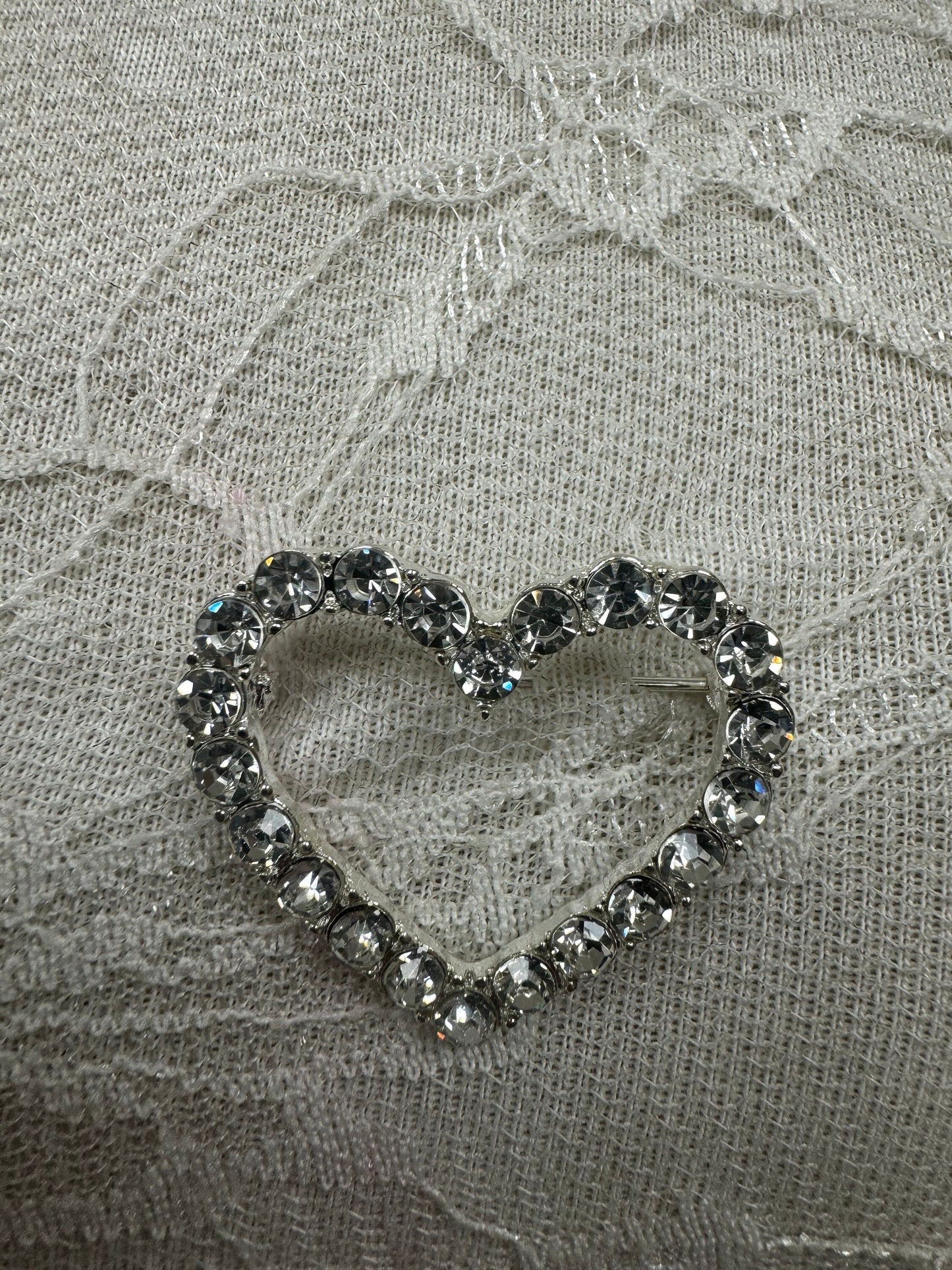 Heart brooch, brooch, love brooch, brooches, heart diamanté brooch
