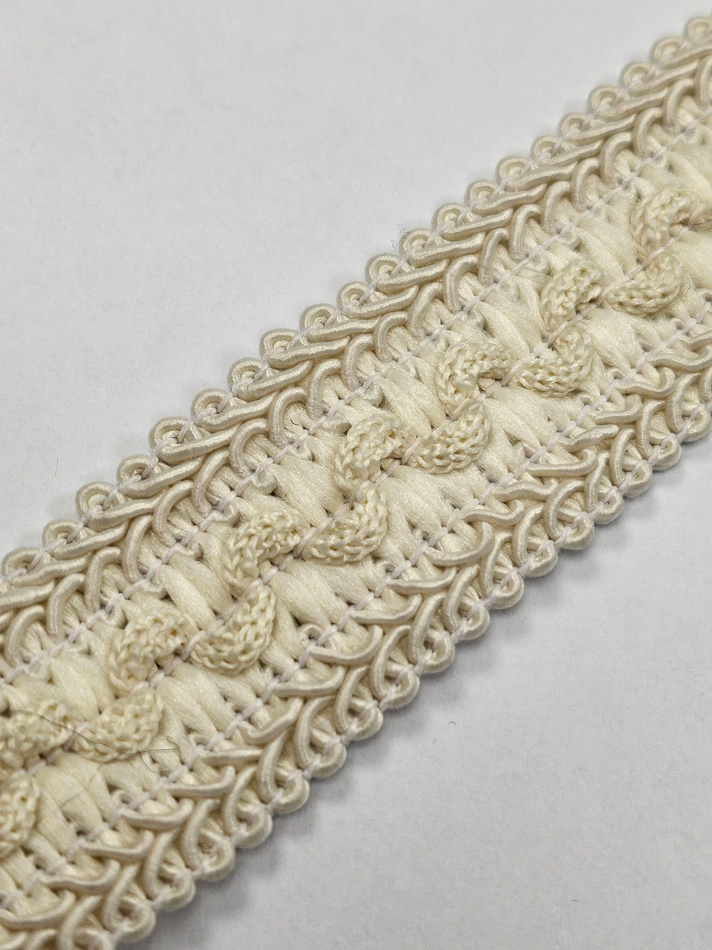 Decorative trimming, stretch trimming, Vintage trim, elastic, cream elastic,