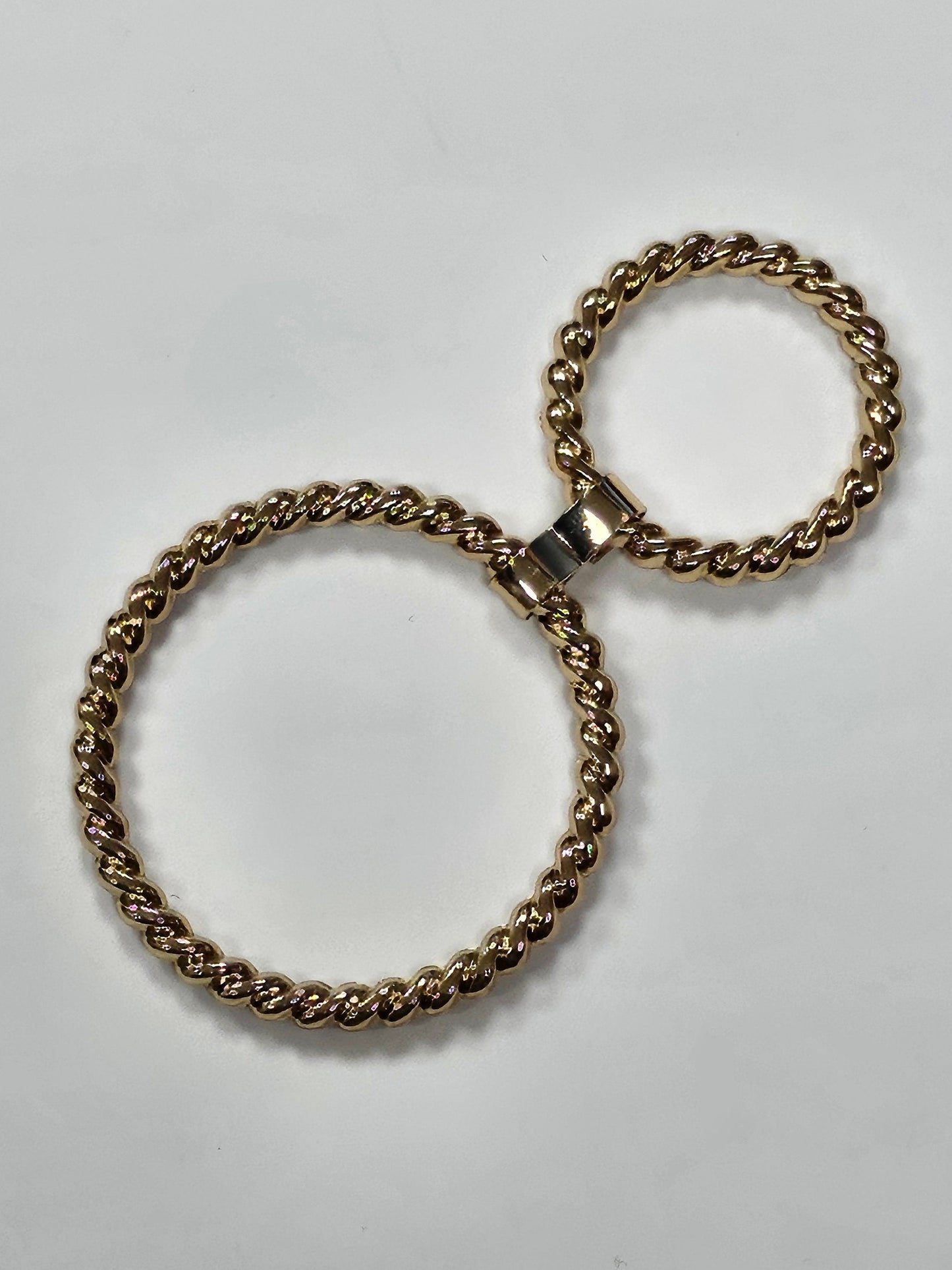 Gold buckle, Gold twisted Rings, metal buckle, textured buckle