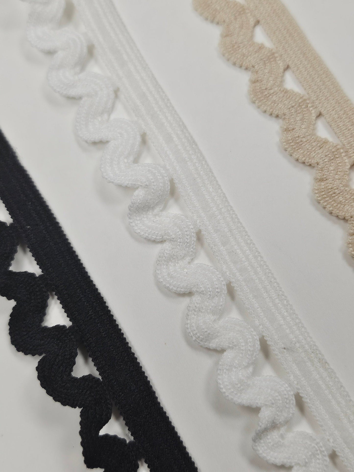 1.5cm, Lingerie Elastic, 3 colours, Decorative Edging picot, Lingerie, Ric Rac Elastic, Elasticated Lace Trim for Underwear, knicker elastic