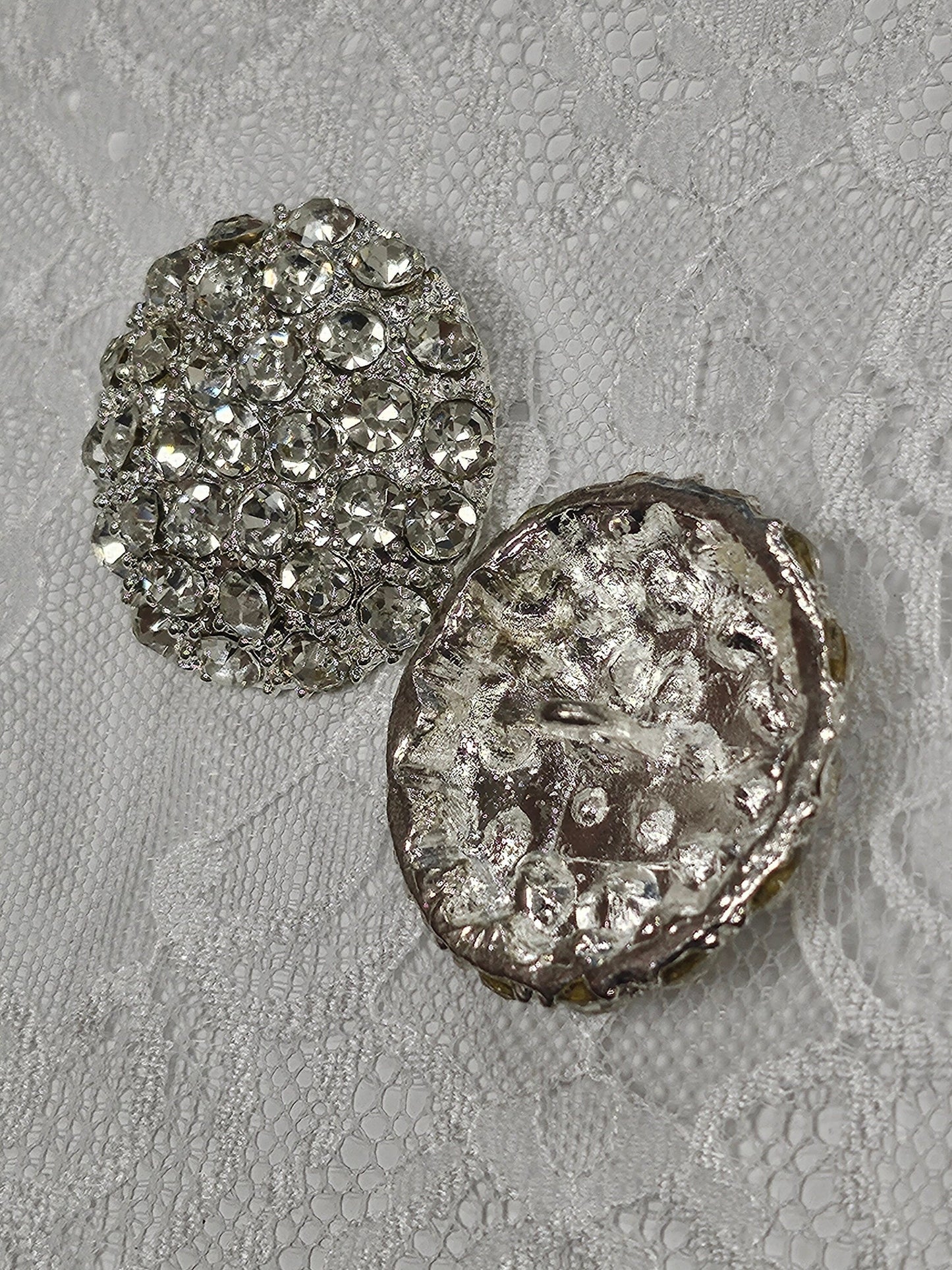 60L 38mm Silver Diamante shank buttons, Silver shank button, Metal shank button, rhinestone button, feature button, fashion button, diamanté