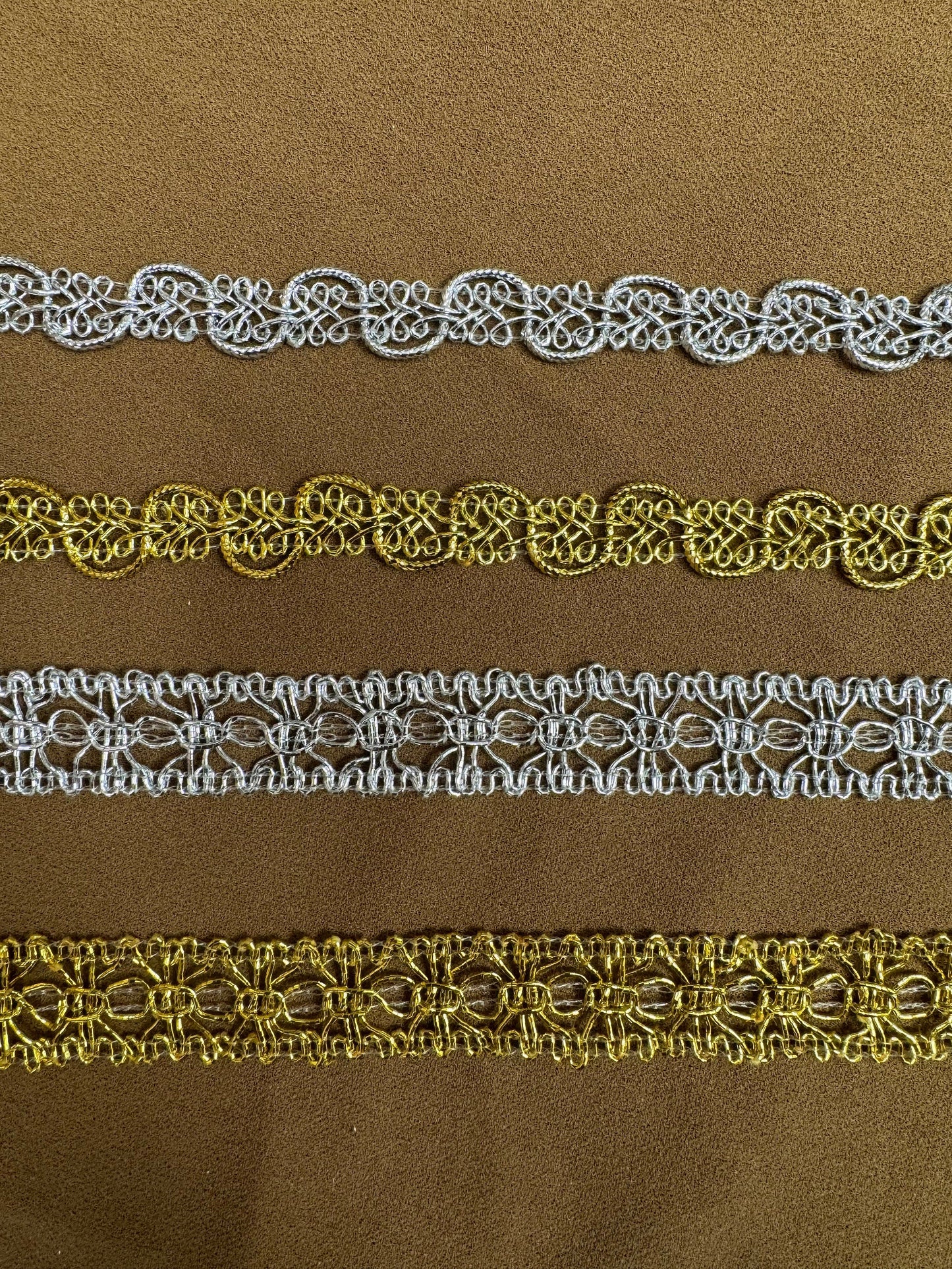 Lurex tapes, lurex trimming, gold trim, silver trim