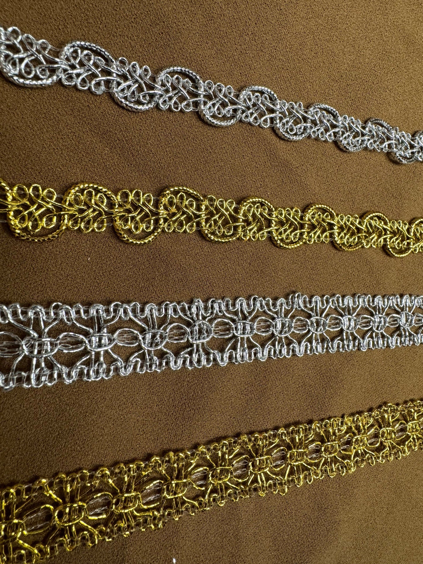 Lurex tapes, lurex trimming, gold trim, silver trim