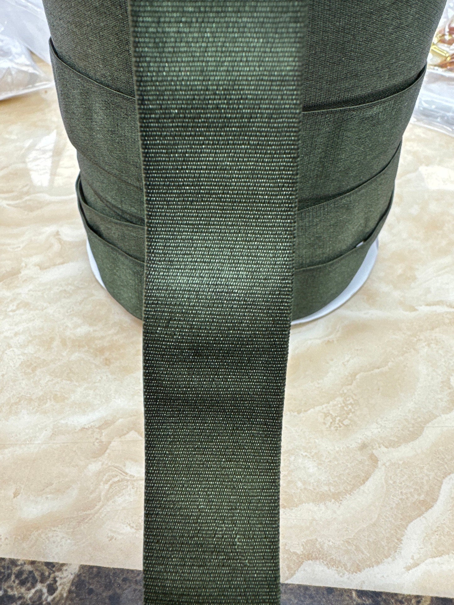 25mm elastic, khaki elastic, elastic, 1” elastic, green elastic, soft elastic, top elastic