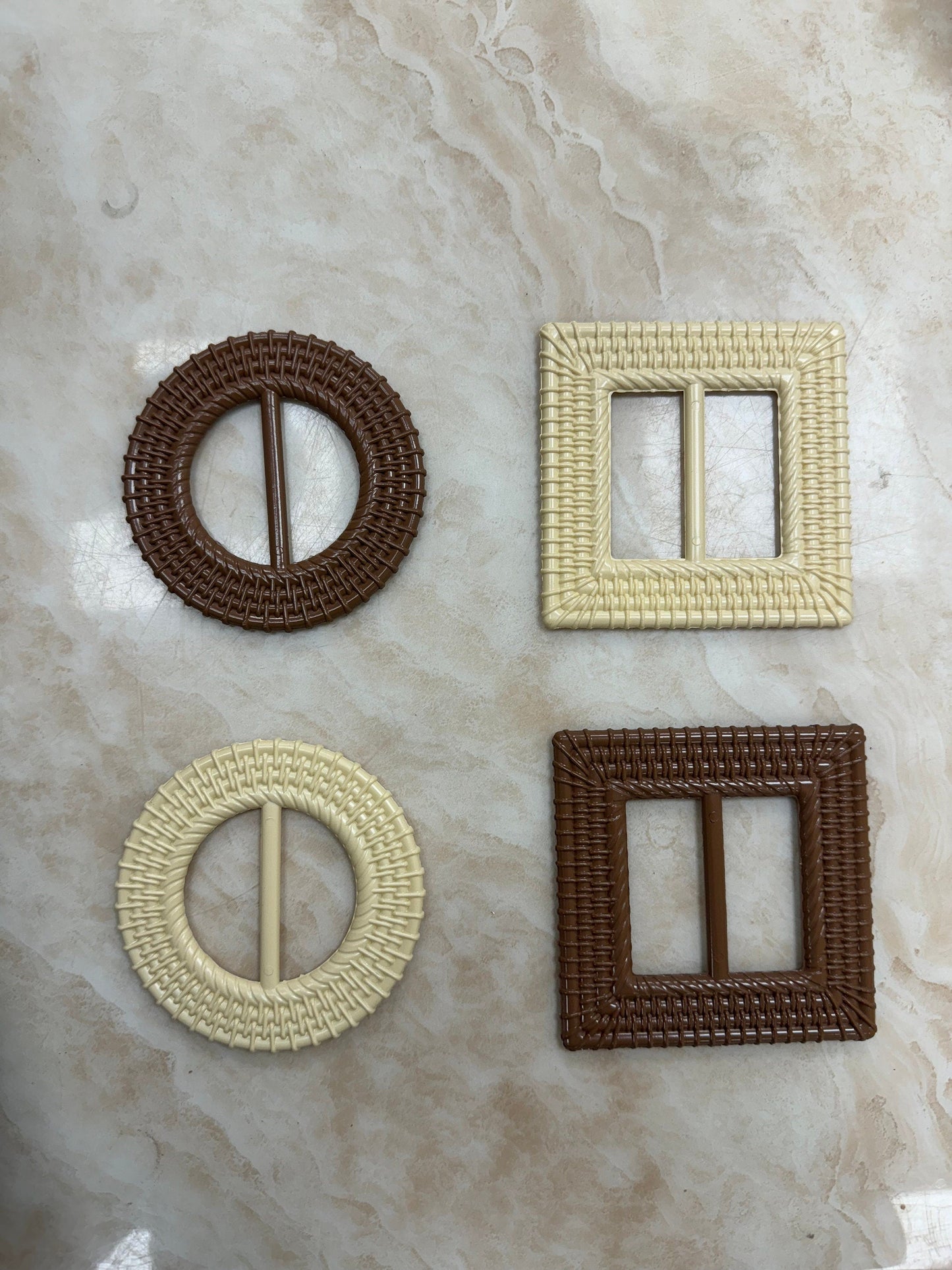 Imitation wicker buckles, buckles, 5cm buckles, brown buckle, cream buckle