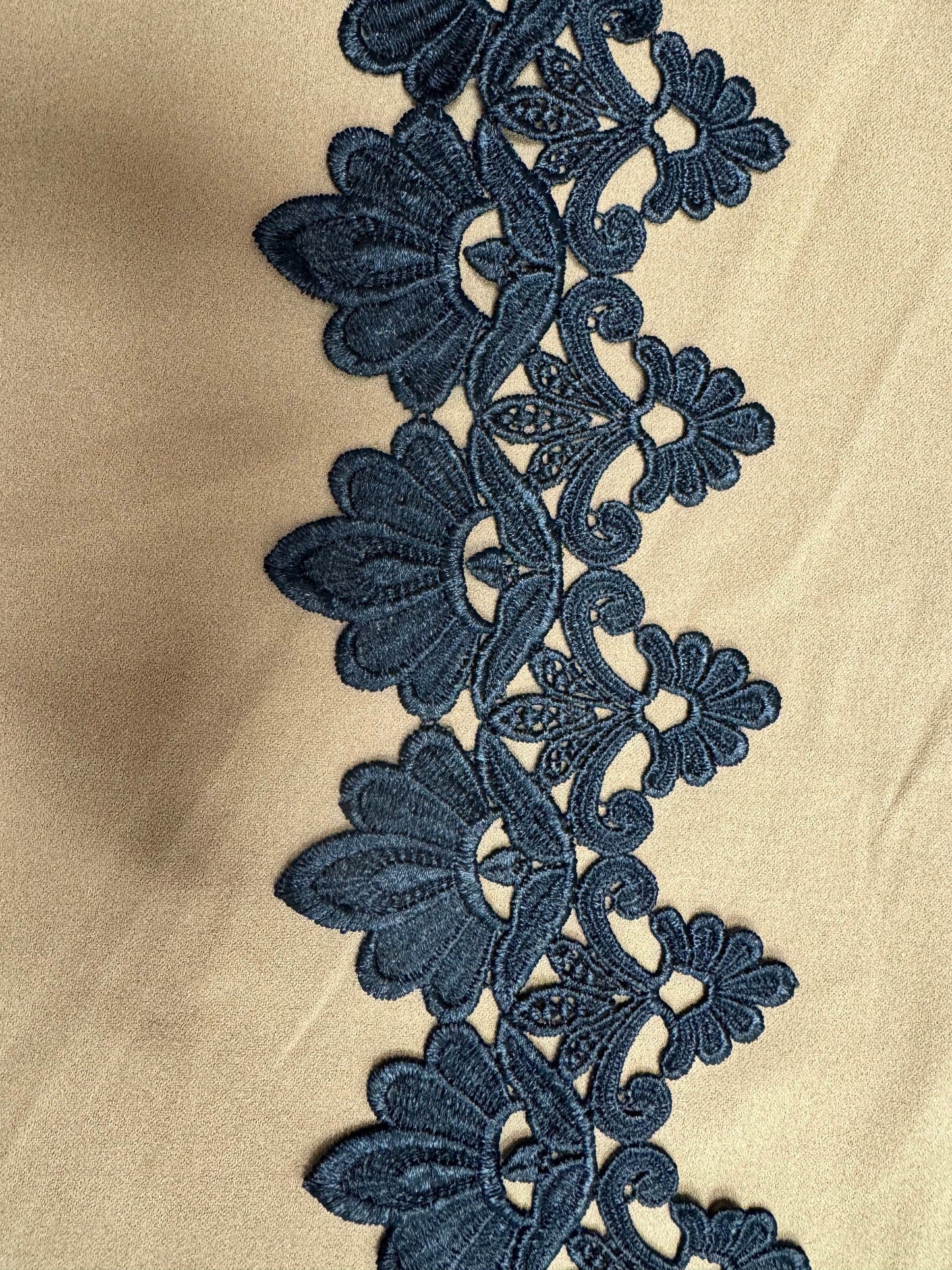 Polyester lace, shiny black lace, 12cm lace, cotton lace, black lace