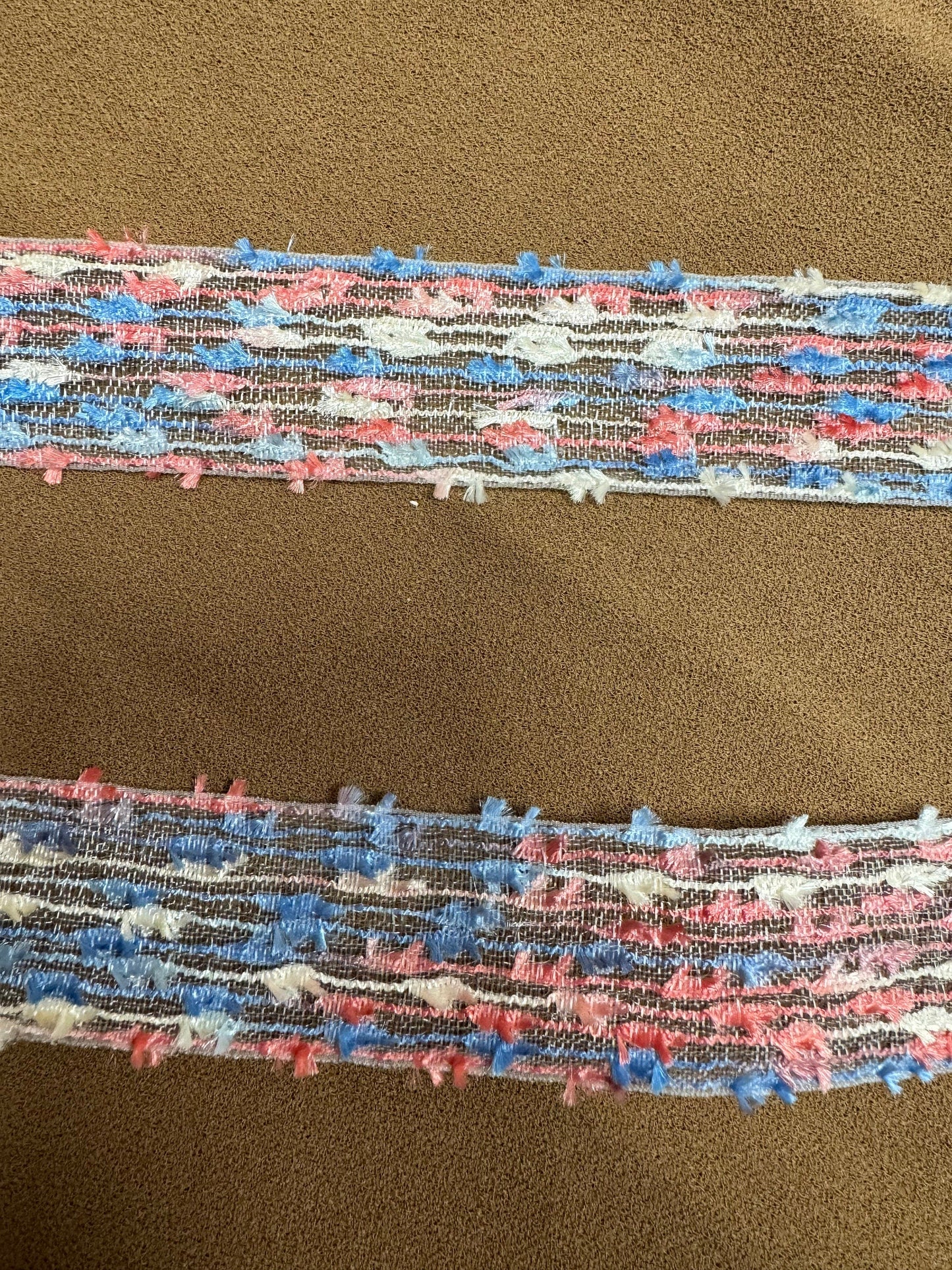 Multi colour organza tape, blue pink mix tape, rigid embellishment, fashion lace, lace, designer lace