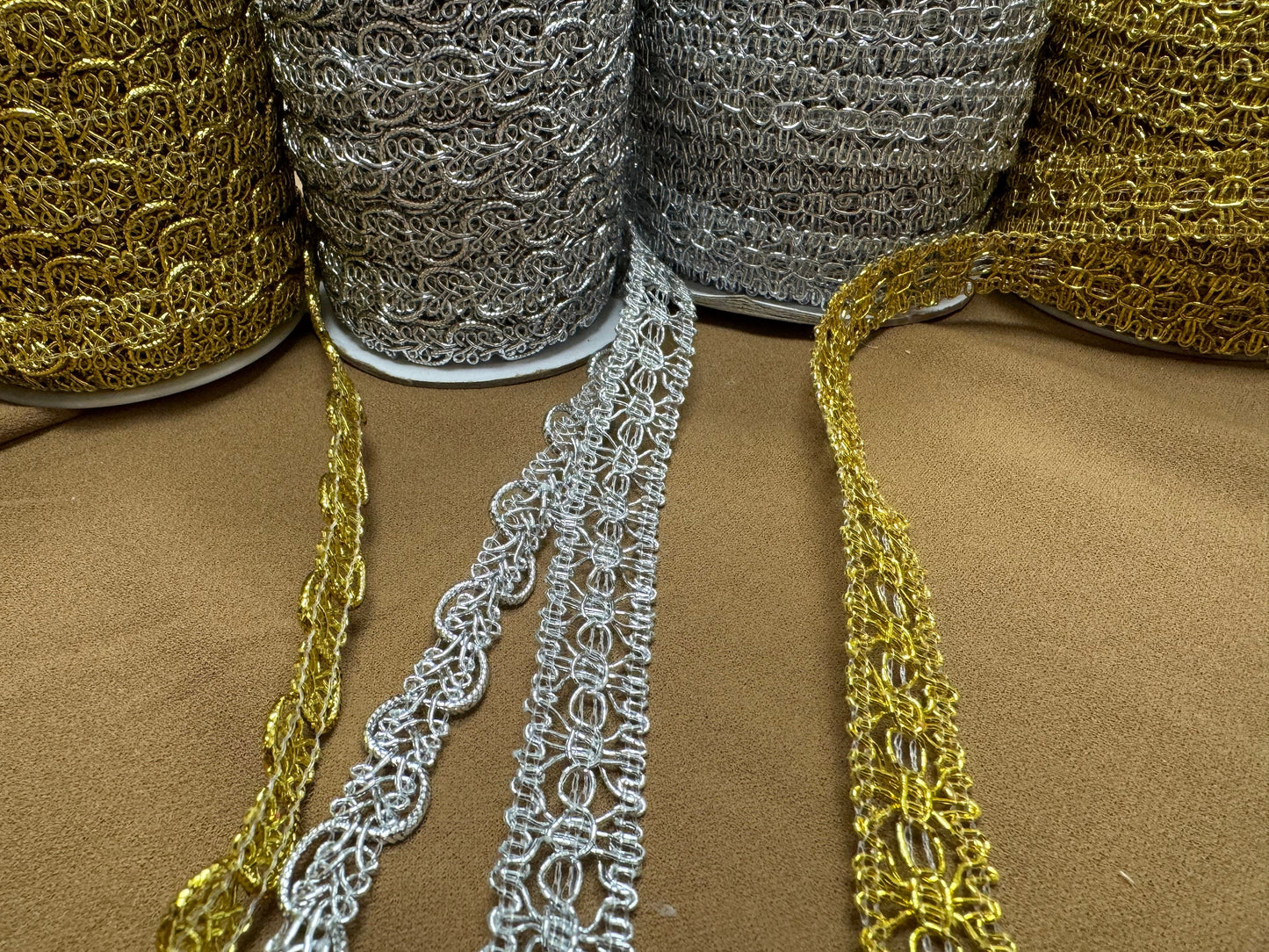 Lurex tapes, lurex trimming, gold trim, silver trim