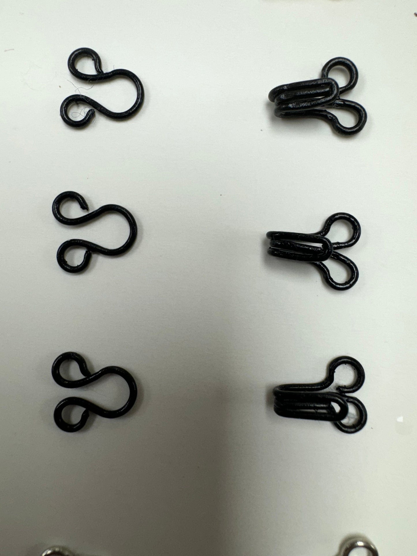 Hook and eye, hooks and eyes, fastening hook and eye, garment fastening, loose hook and eye