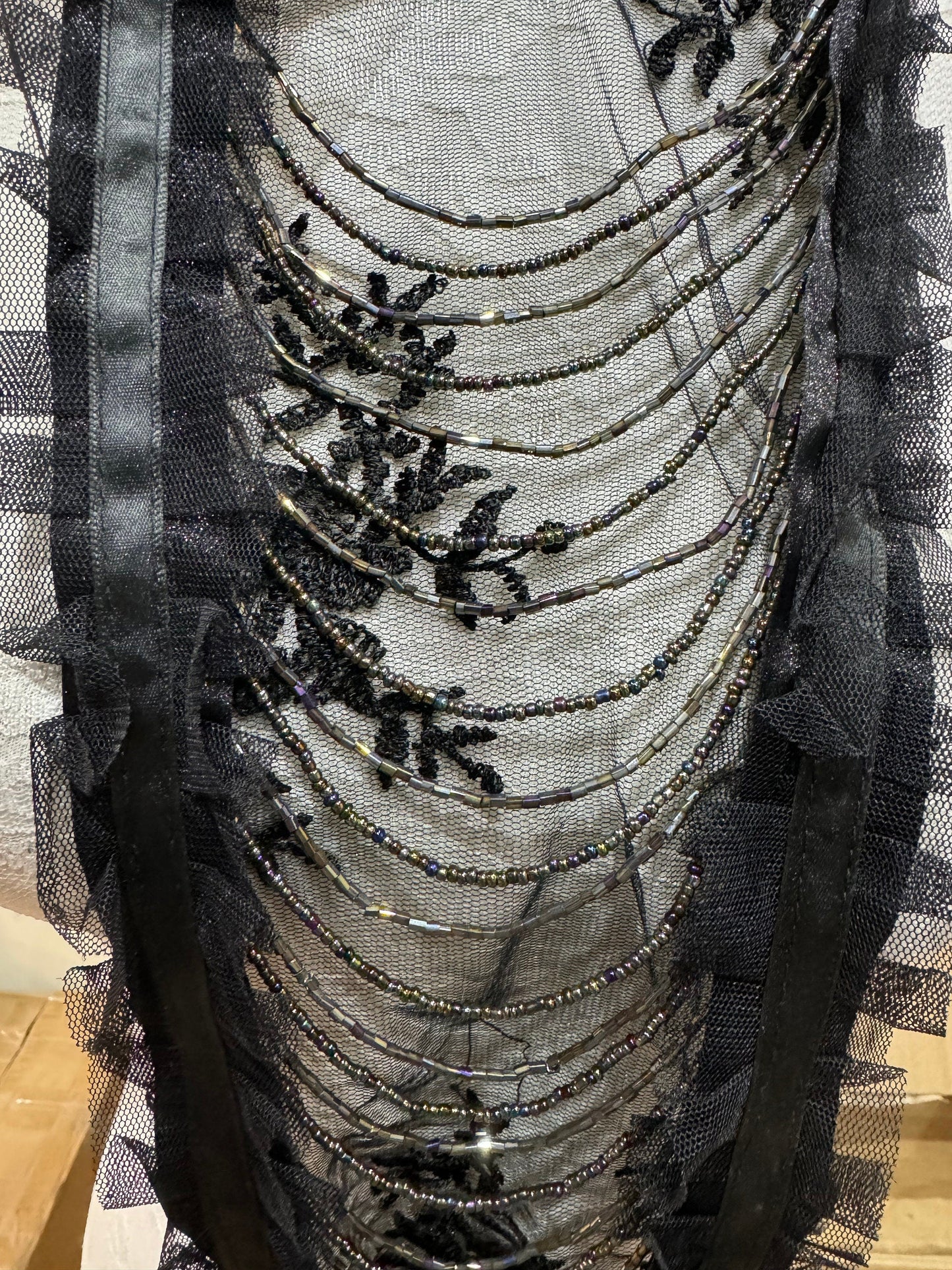 Lingerie trim, trim, lace trim, trimming, bead and lace trim, corset