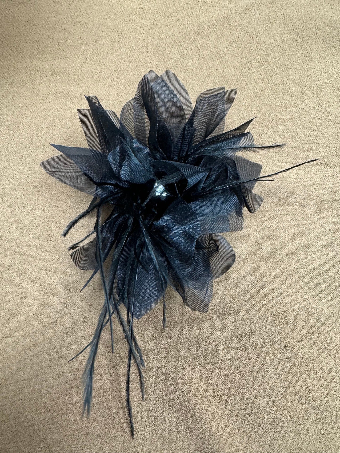 hair clip, corsage hair clip, hair corsage, black hair clip, hair corsage
