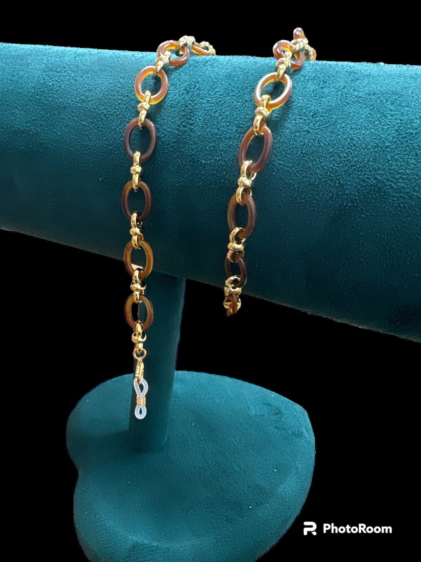 beautiful glasses chains, torteshell glasses chain, spectacle chain, brown and gold chain, necklace