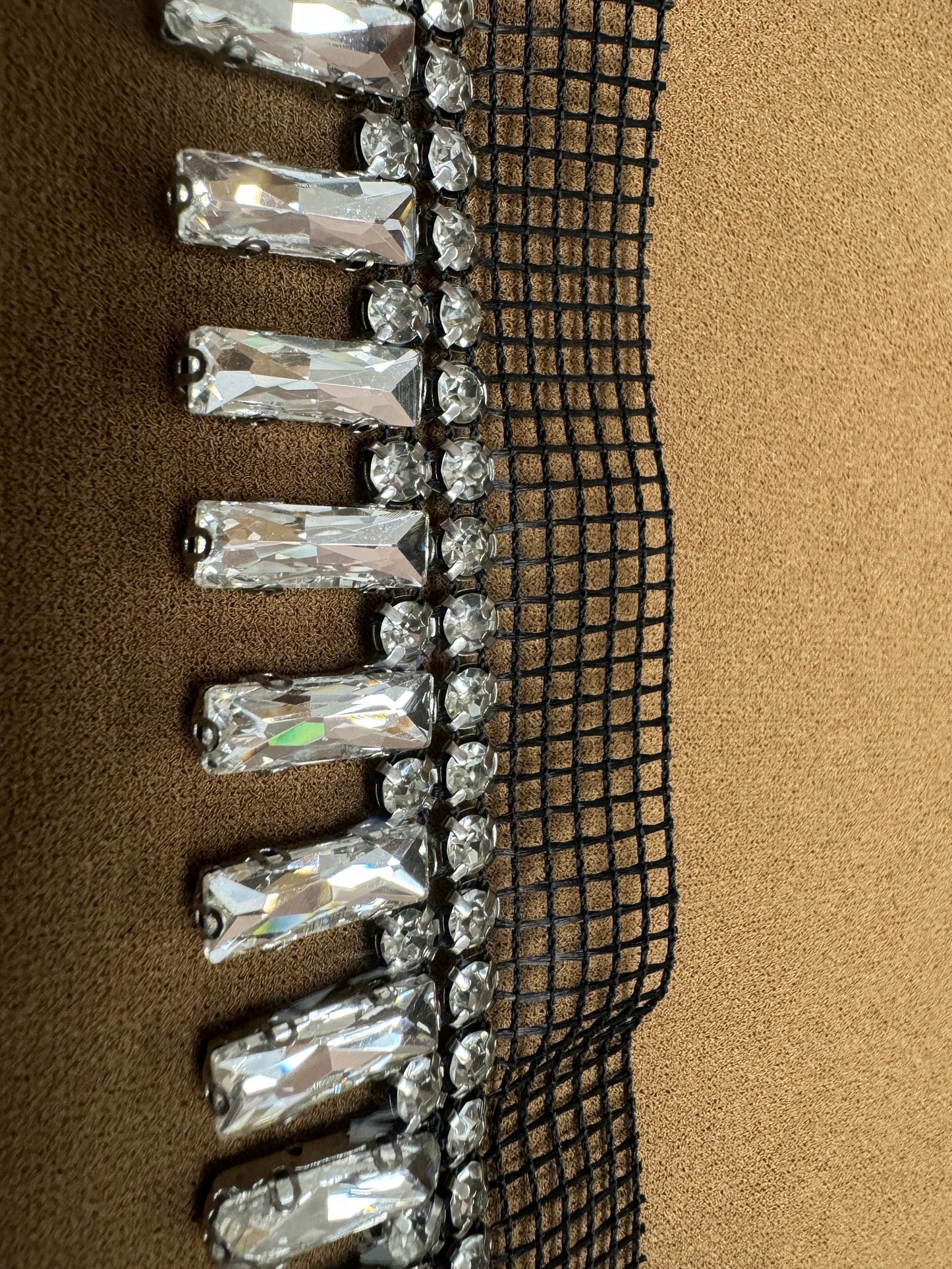 diamante tape, embellishment, rhinestone embellishment, fashion diamanté, diamanté on mesh