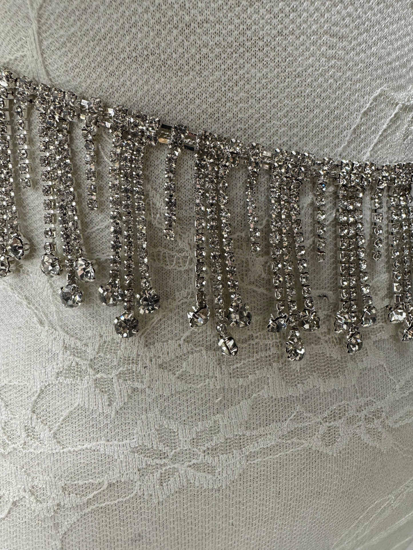 diamante fringe, tear drop fringe, rhinestone fringe, embellishment fringe