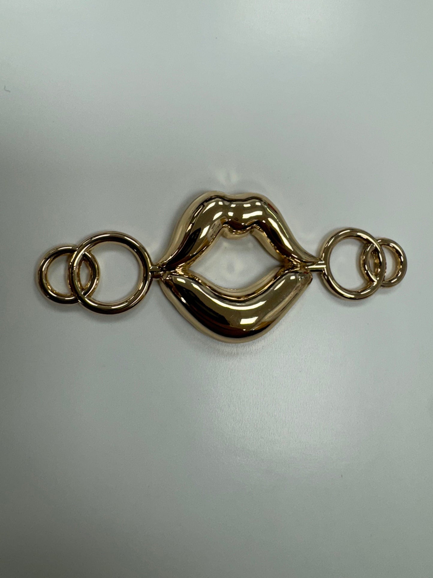 lips buckle, kiss buckle, gold buckle, swimwear buckle